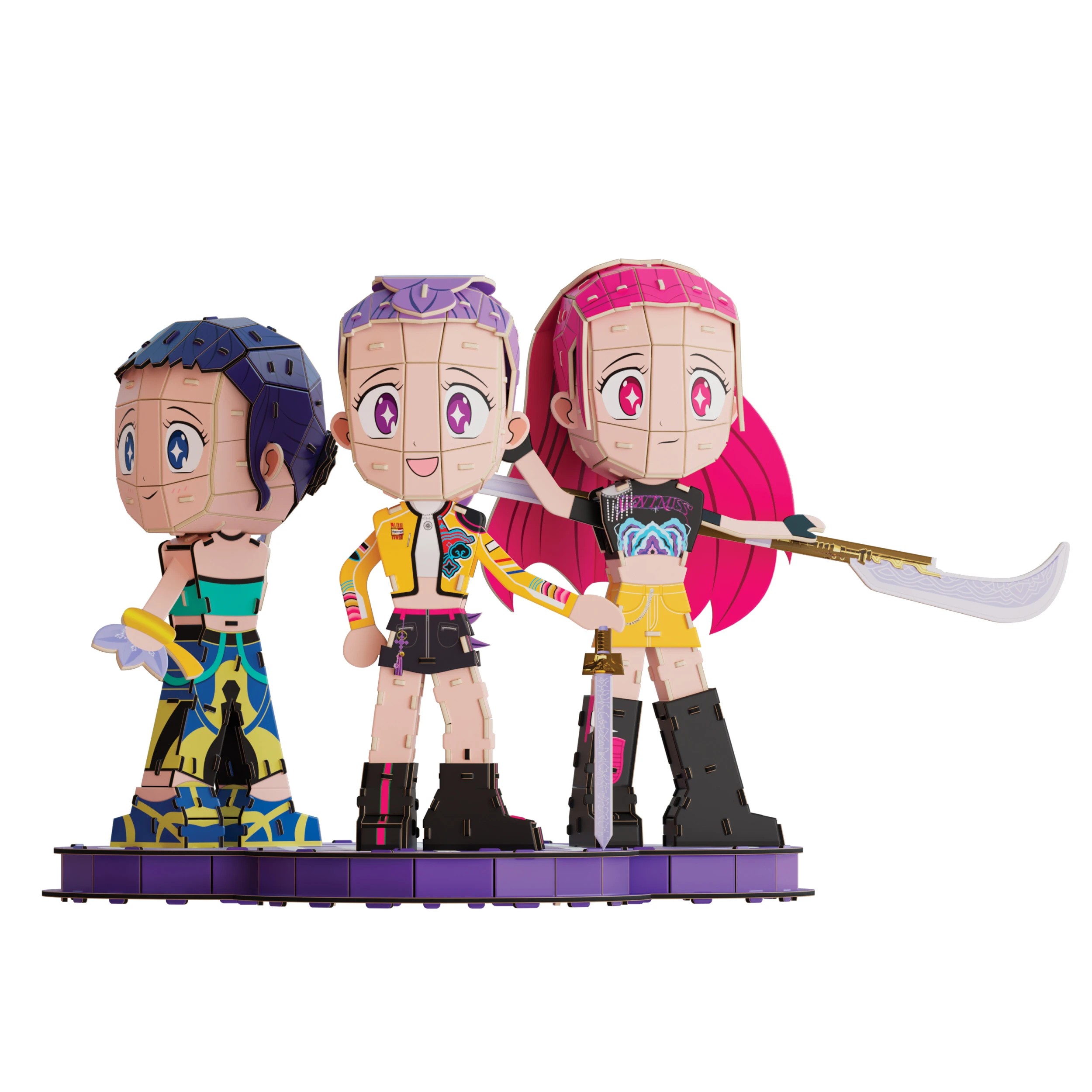 2 212 Piece KPop Demon Hunters Huntr/X Chibis 3D Puzzle Model Kit, 2 of 7