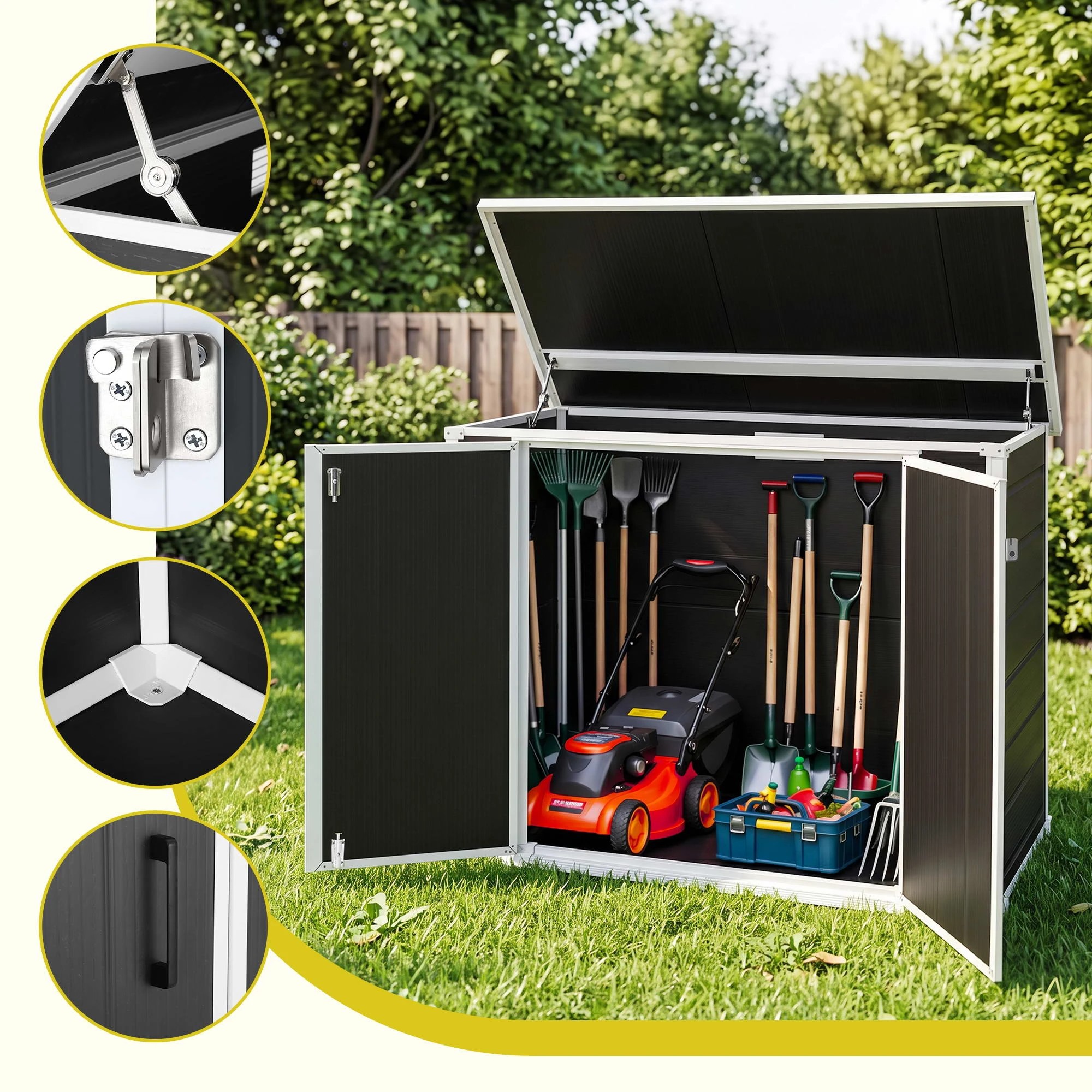 Gardeon 1070L Outdoor Storage Box Garden Shed Lockable Cabinet Tool ...