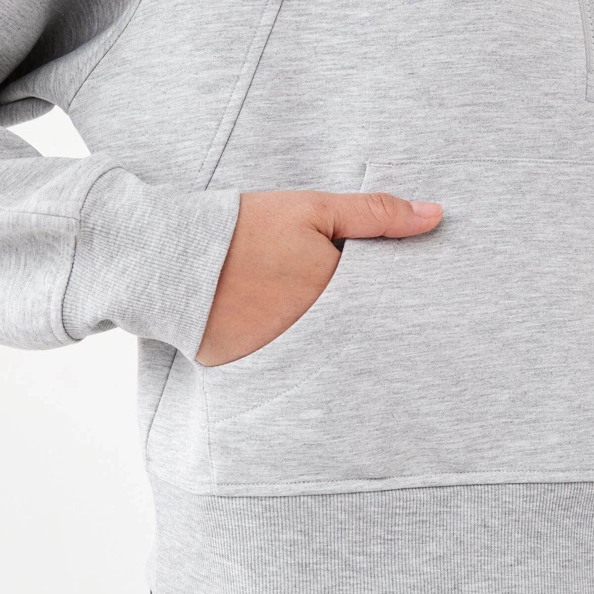 6 Active Womens Half Zip Long Sleeve Sweatshirt Grey Marle, 6 of 6
