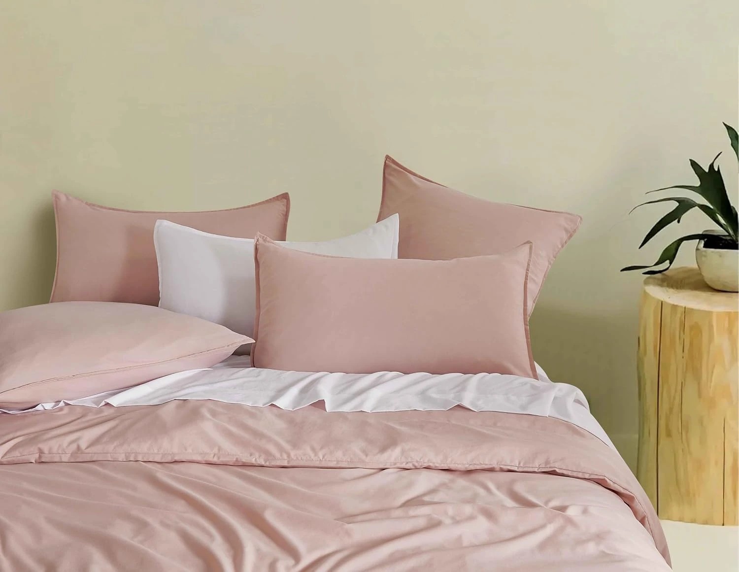 2 CleverPolly 100% Vintage Washed Microfibre Quilt Cover Set - Double Bed - Pink, 2 of 7