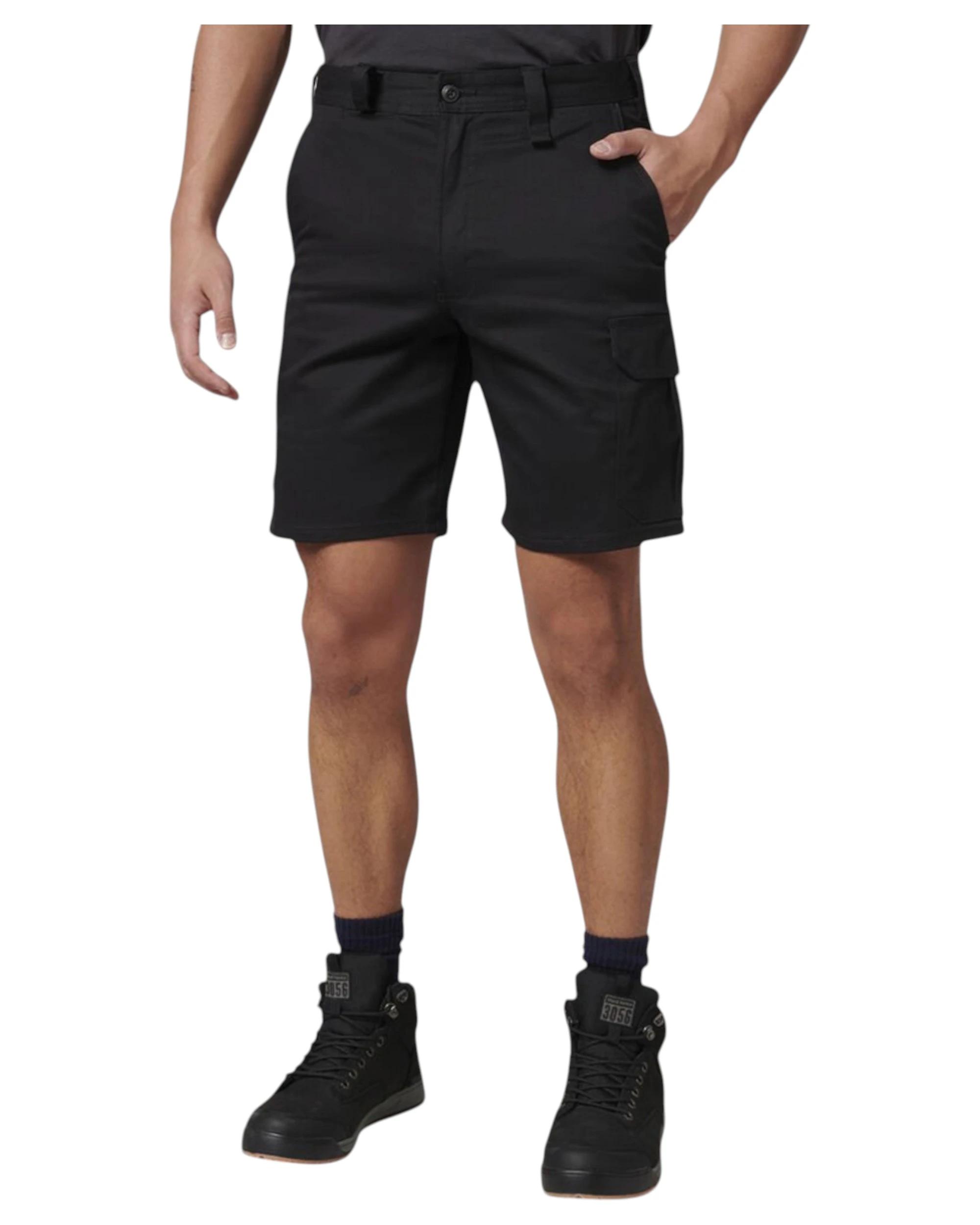 6 Hard Yakka Mens Core Basic Stretch Drill Cargo Short Black Black, 6 of 6