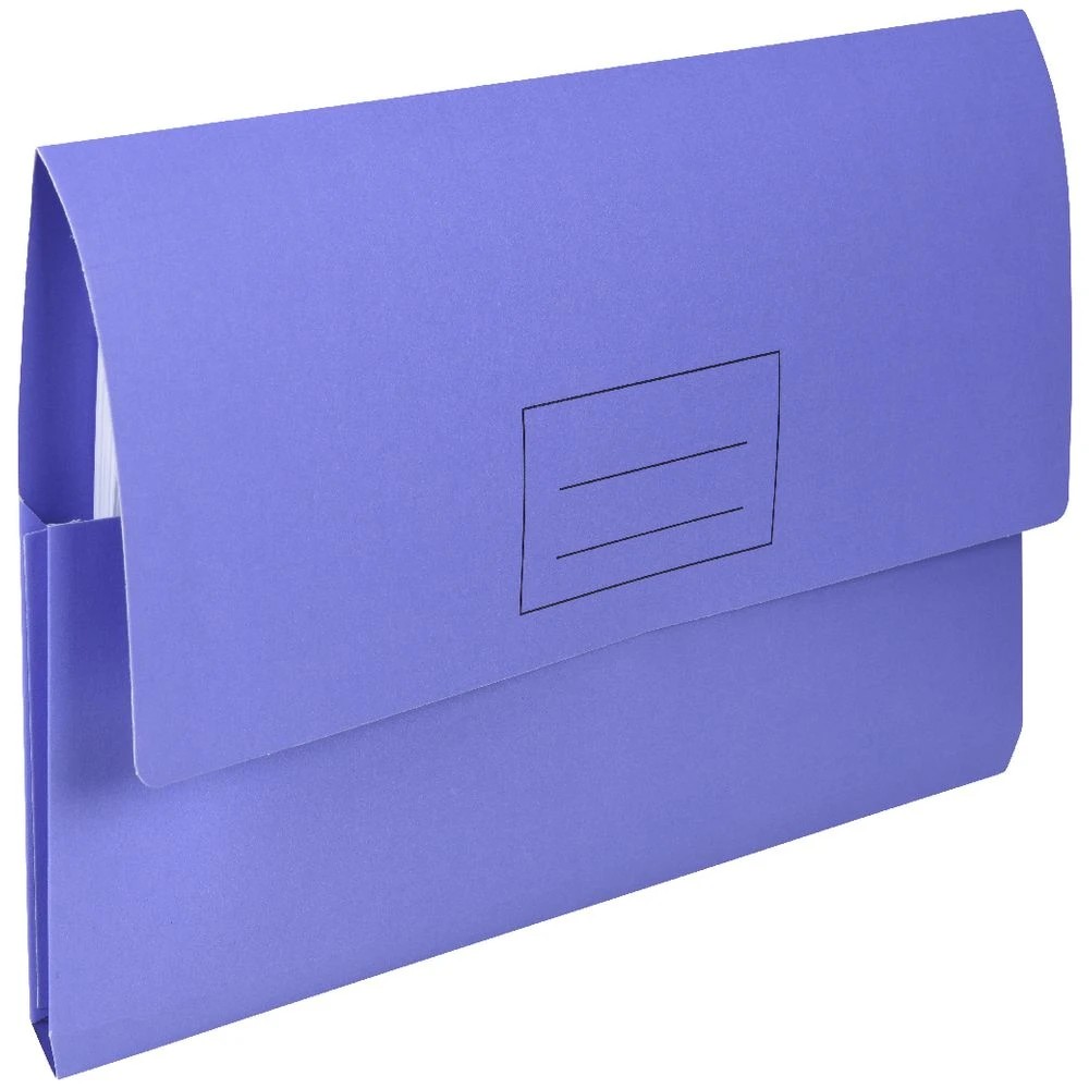 2 J.Burrows Foolscap Document Wallet 220gsm Purple, 2 of 3