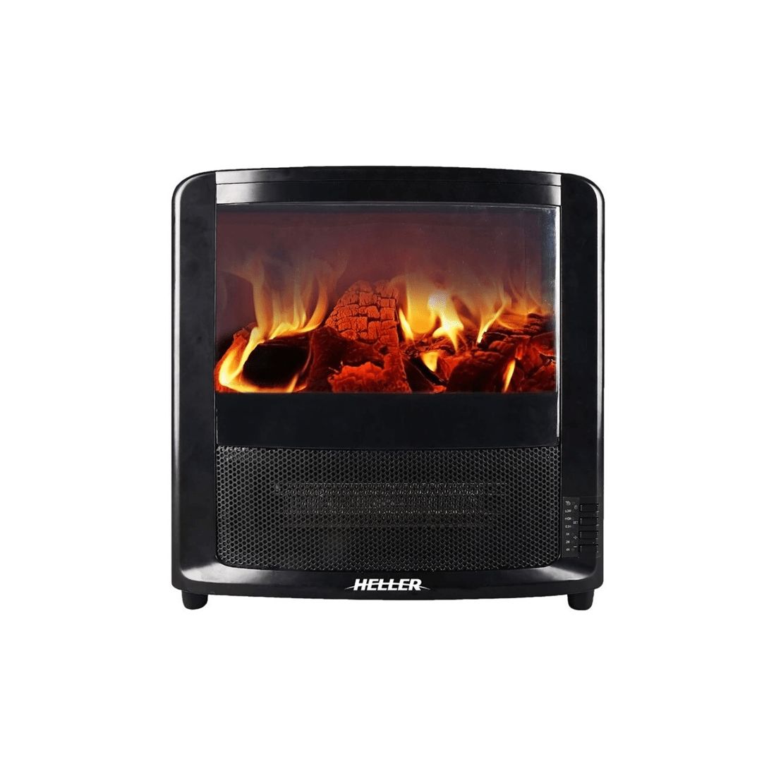 1 Heller 2000w Led Electric Indoor Fireplace Heater W/ Fire/flame Effect & Timer
 - Black, 1 of 3