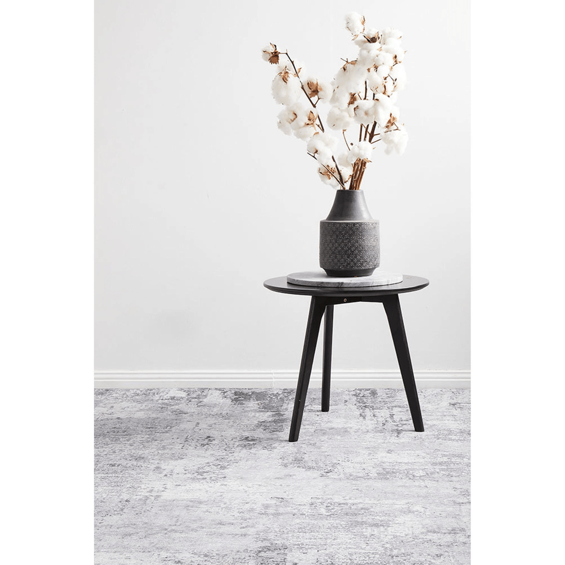 6 RUG CULTURE Illusions 156 Silver Polyester Rug - 3mm Power Loomed Pile - Silver, 6 of 7