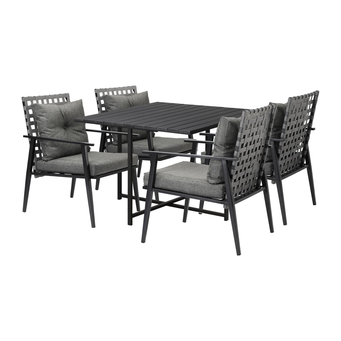 1 Livsip Outdoor Dining Set Patio Furniture Setting Rattan Chairs and Chairs 5PCS - Multi, 1 of 9