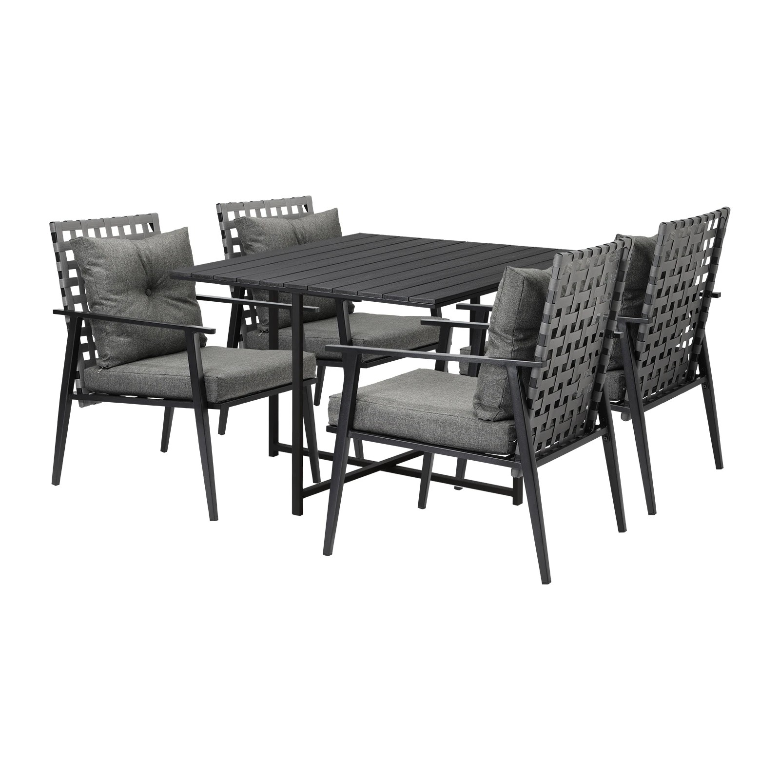 1 Livsip Outdoor Dining Set Patio Furniture Setting Rattan Chairs and Chairs 5PCS - Multi, 1 of 9