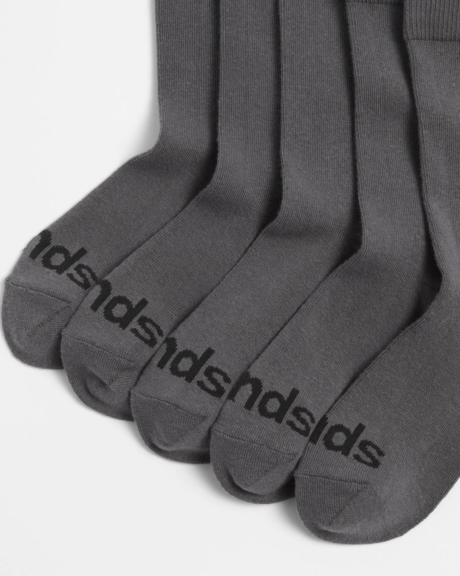 2 Bonds Kids Crew Socks 5 Pack GREY, 2 of 3