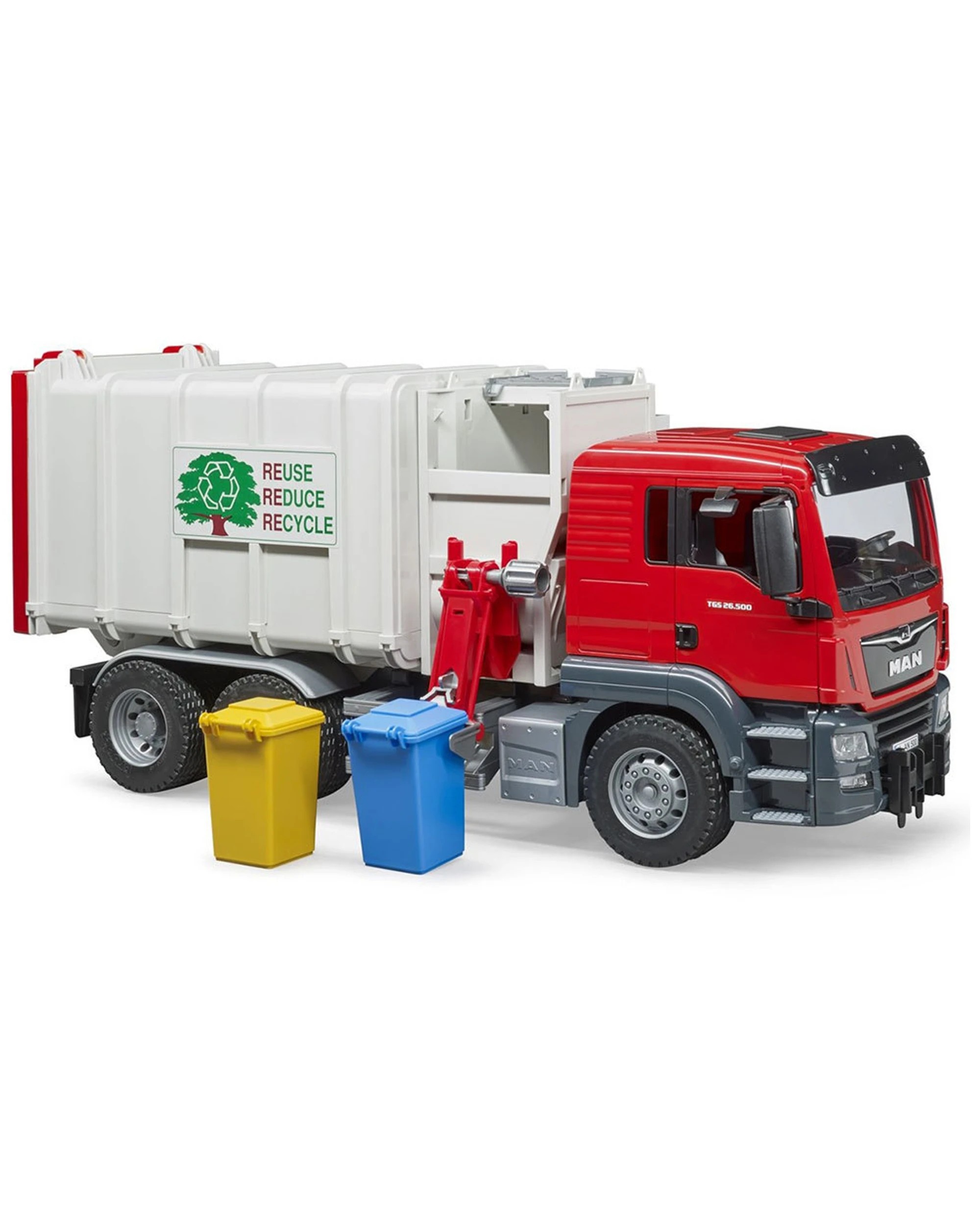 1 Bruder Man Tgs Side Loading Garbage Truck 1 16 Scale With 2 Bins Kids Toy. - Multi, 1 of 6