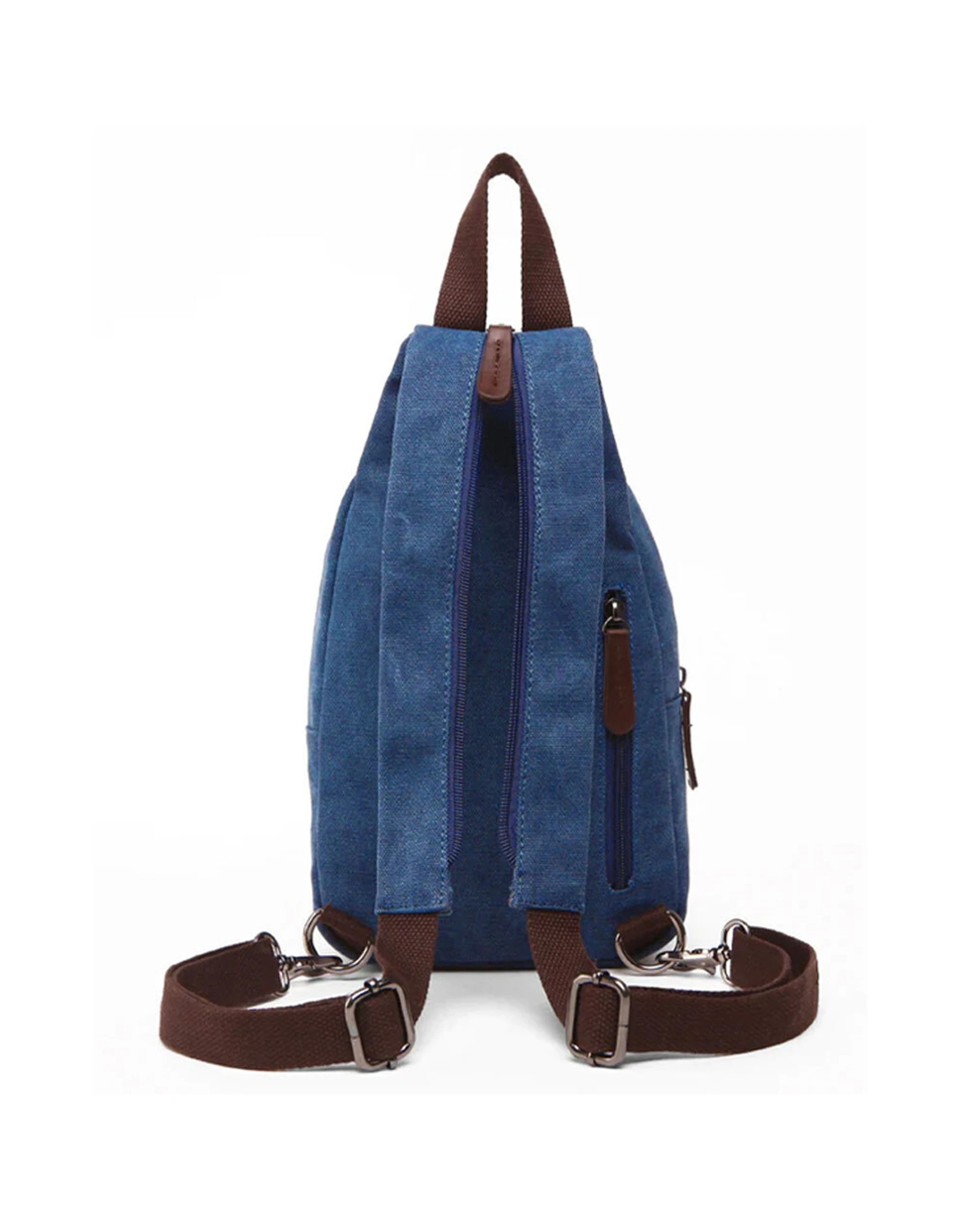 2 Mens Republic Canvas Single Strap Sling Bag Backpack Durable Design 2024 Edition - Blue, 2 of 4