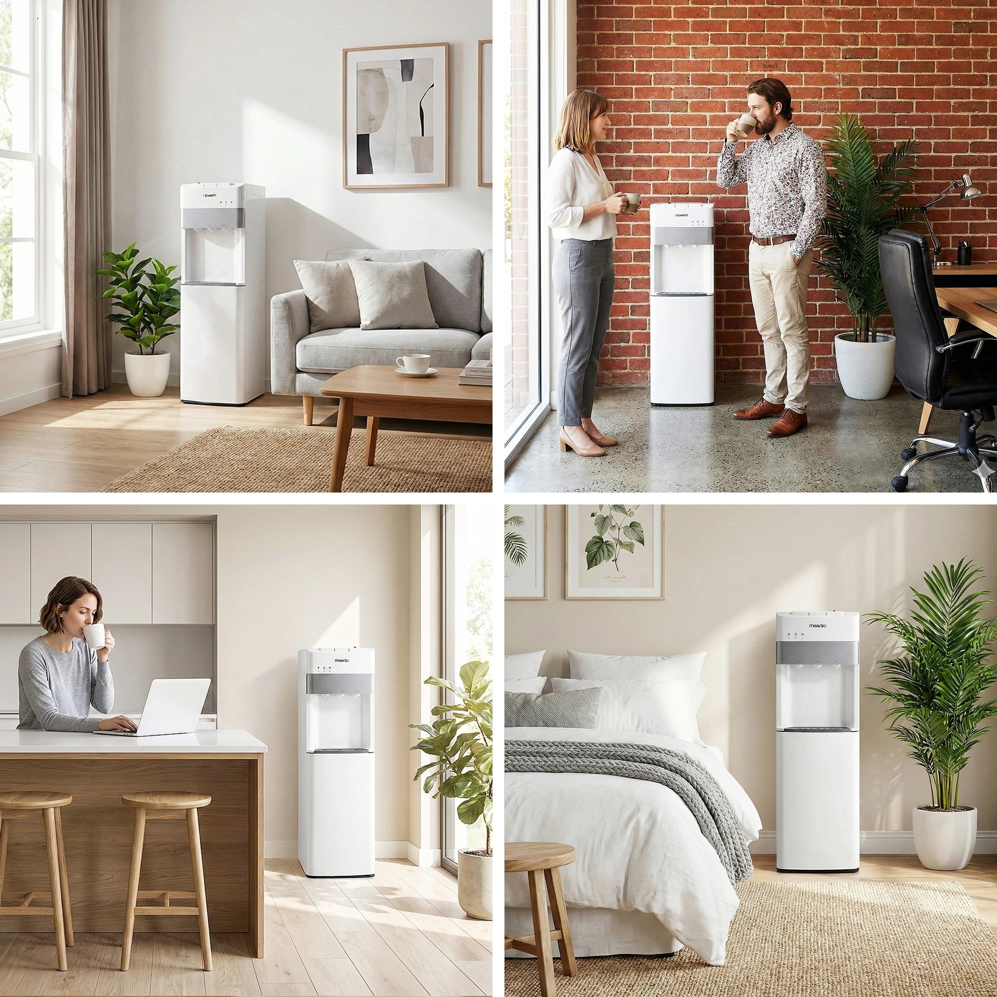 9 Devanti 3 Taps Water Cooler Dispenser Bottom Loading Dispenser Chiller Filter - White, 9 of 9