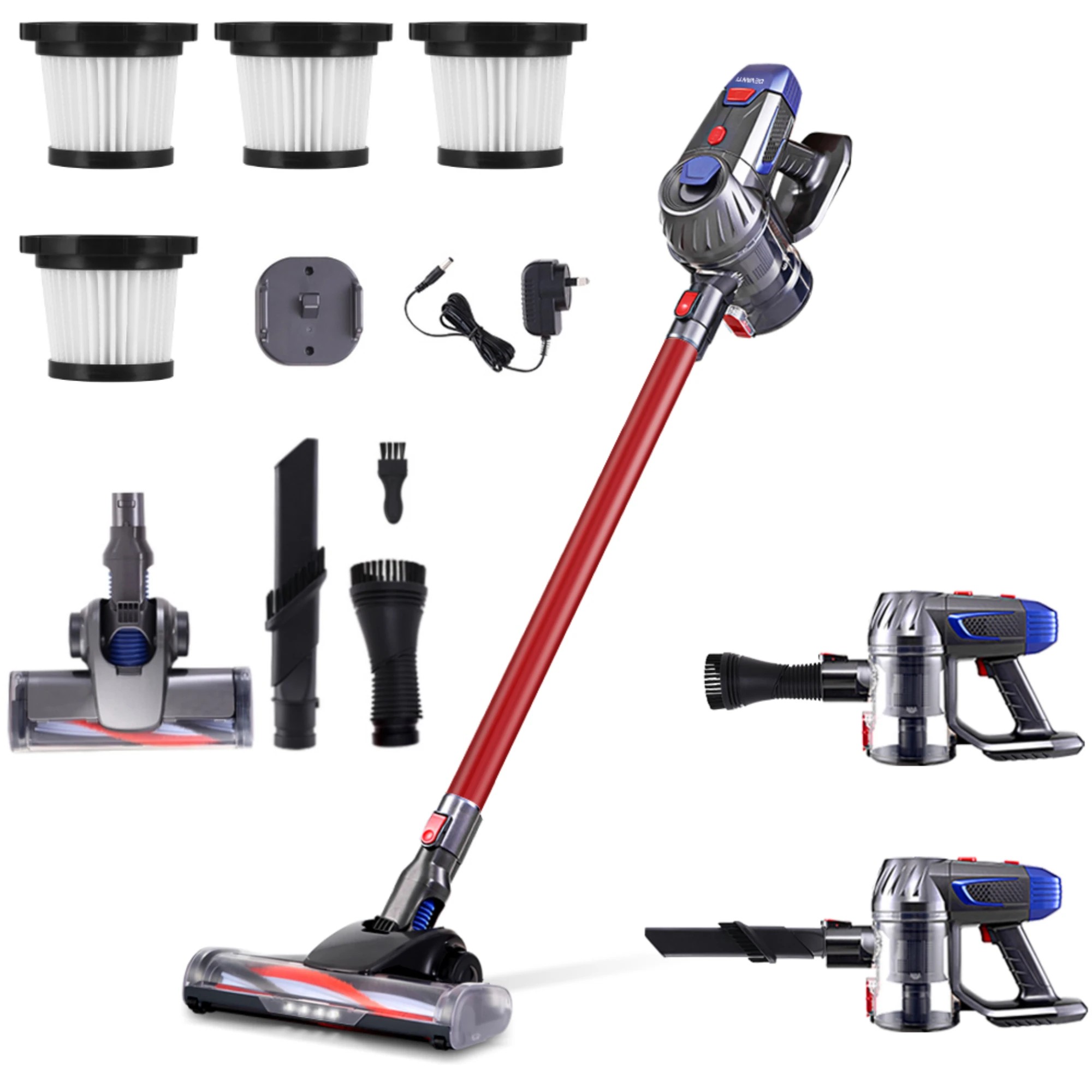 9 Devanti Stick Vacuum Cleaner Bagless Cordless - Red, 9 of 9