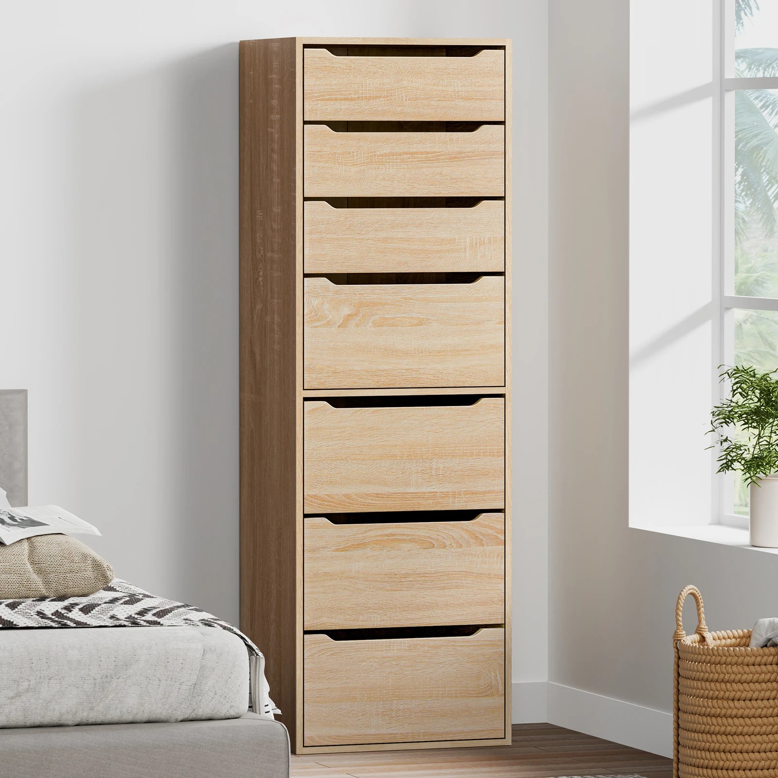 3 Alfordson Wardrobe 7 Drawers Clothes Storage Cabinet - Oak, 3 of 10