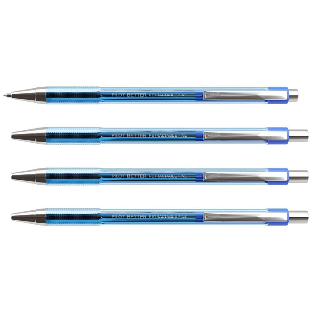 3 PILOT BP-145 Retractable Ballpoint Pen Fine 0.7mm Blue 4 Pk, 3 of 8