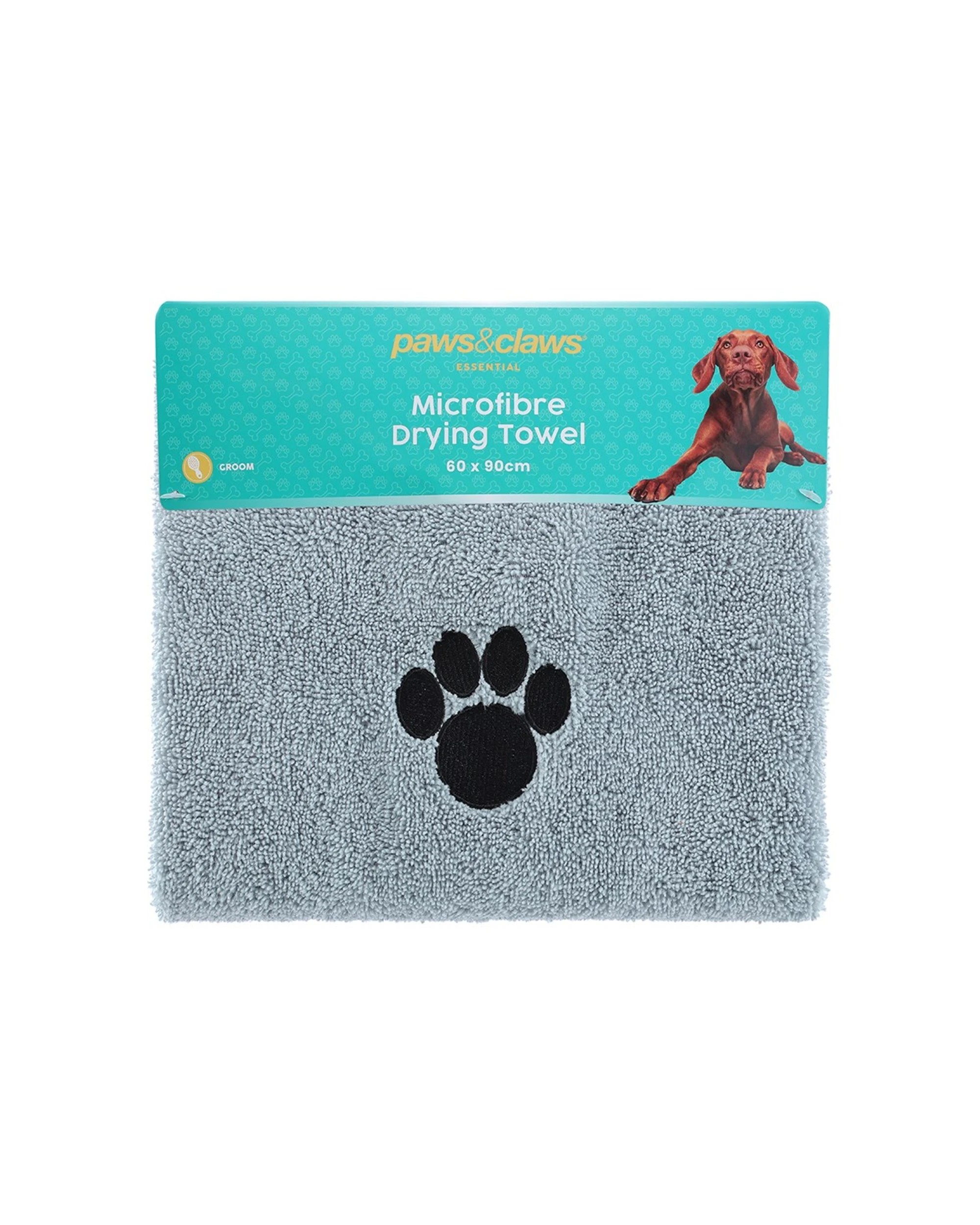 1 Paws And Claws 60x90cm Microfibre Soft Absorbent Pet Towel For Pets Cats Dogs Brown
 - Brown, 1 of 4