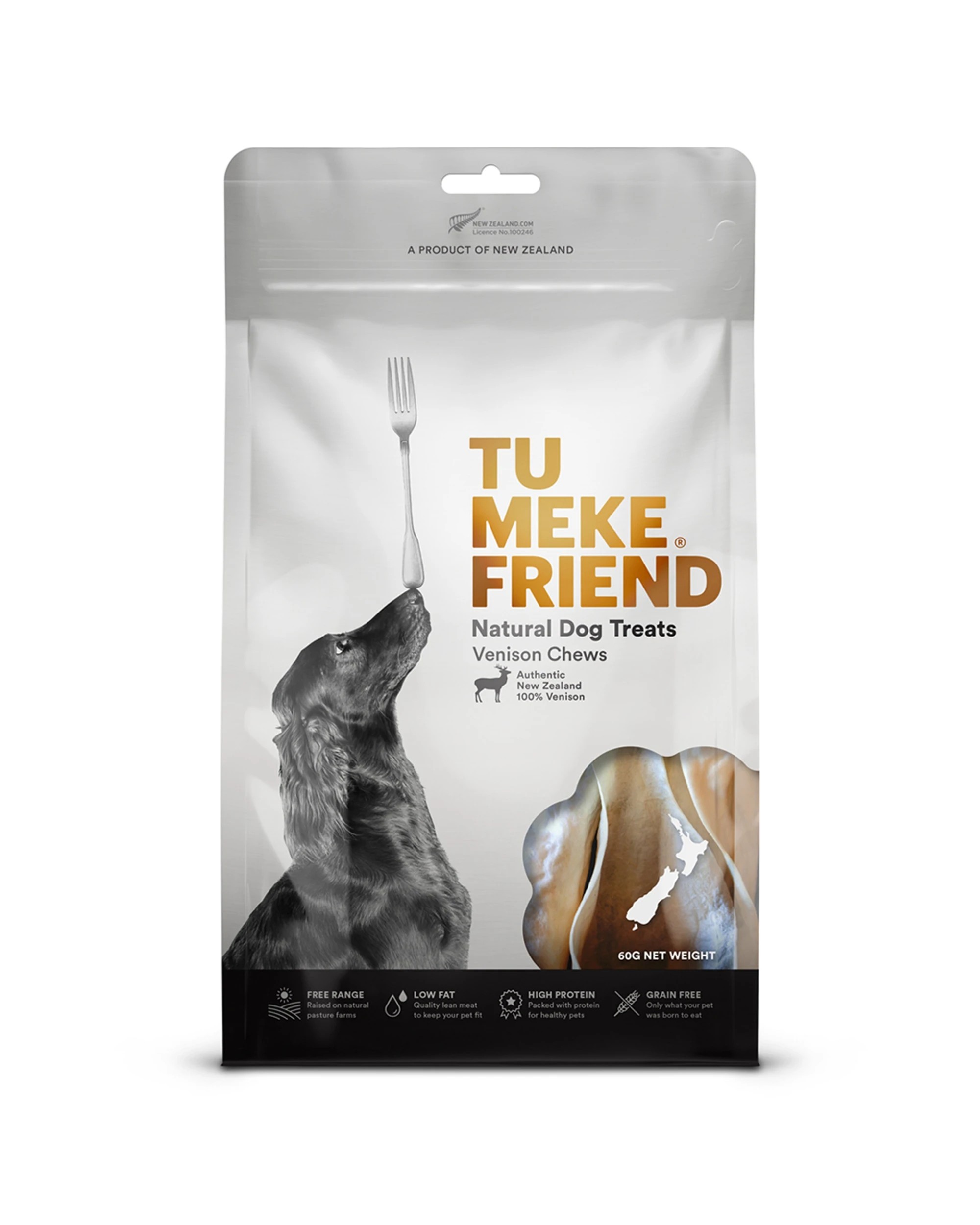 2 Tu Meke 2PK Air-Dried Natural Dog Treats Venison Chews 60g - Plain, 2 of 4