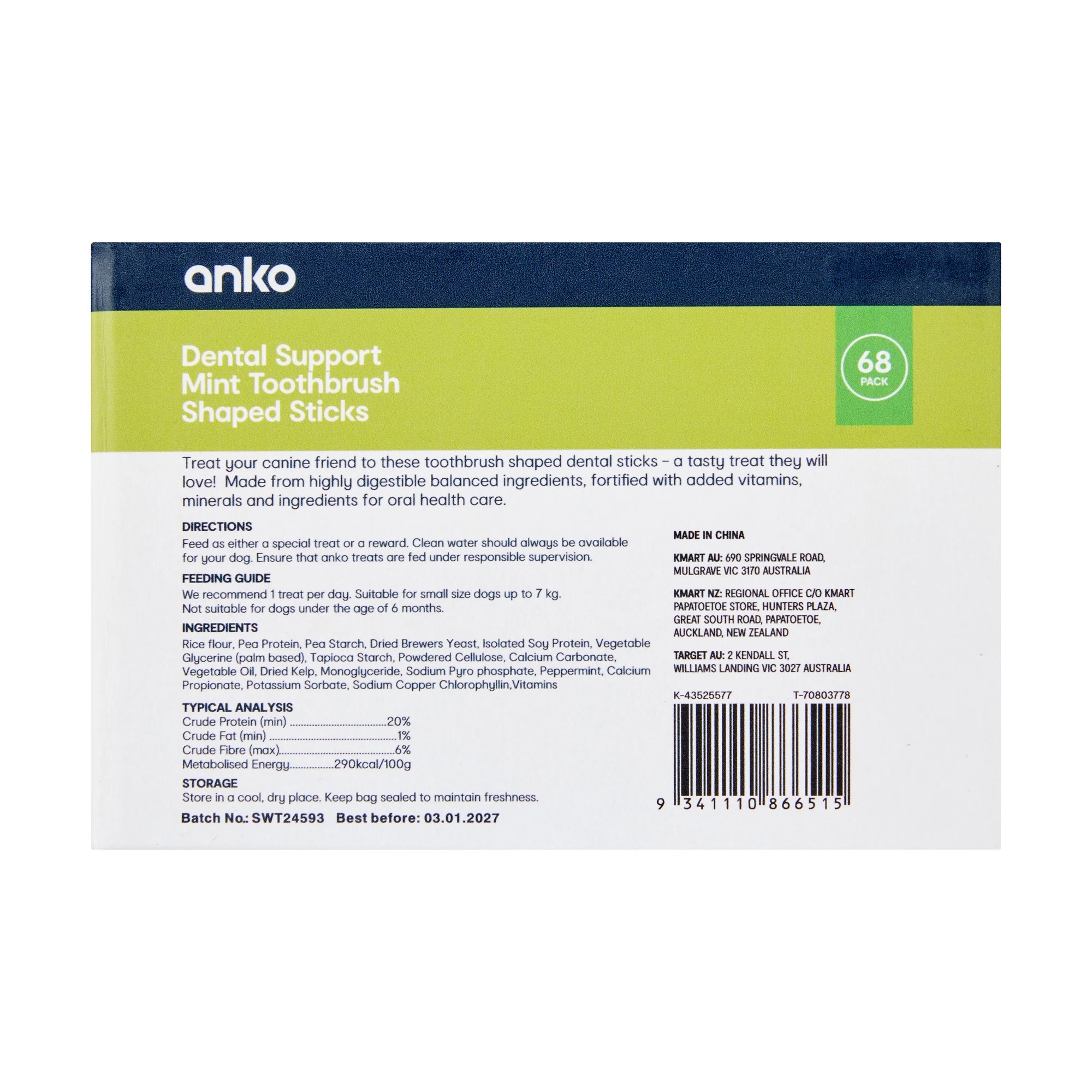 3 68 Pack Pet Treat Dental Toothbrush Bulk - Small, 3 of 3