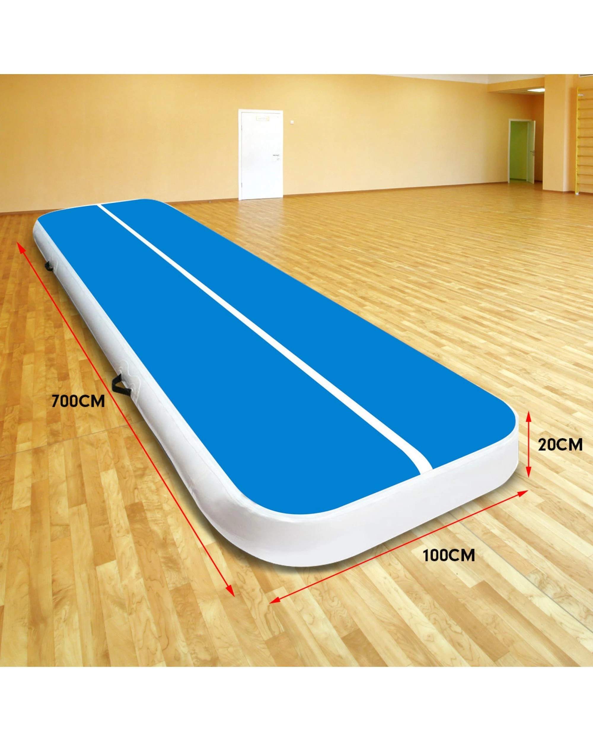 3 Powertrain Sports AirTrack 7m x 1m Inflatable Tumbling Mat - 20cm Thick - Blue, 3 of 7
