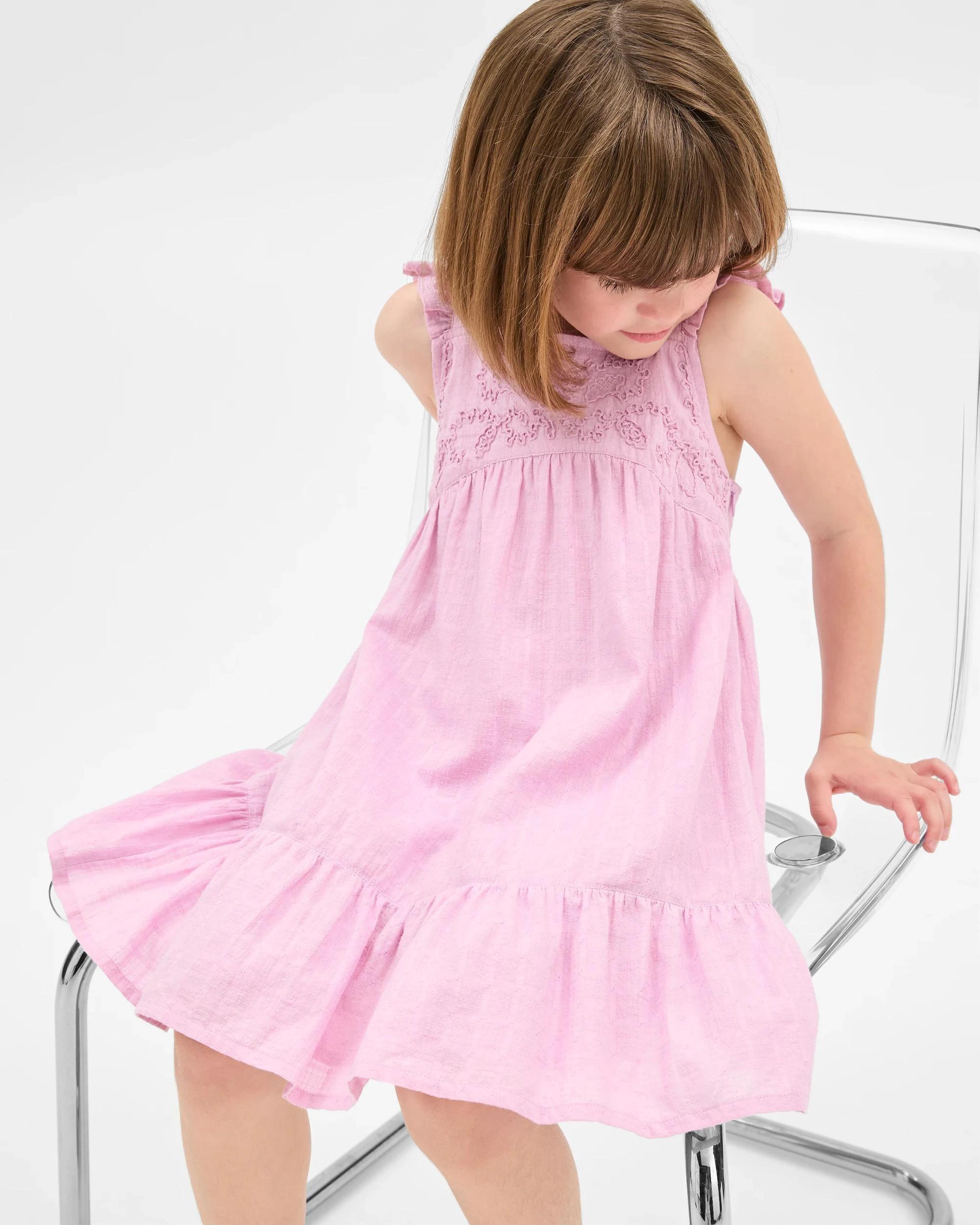 1 Target Australian Cotton Flutter Sleeve Midi Dress PURPLE, 1 of 6