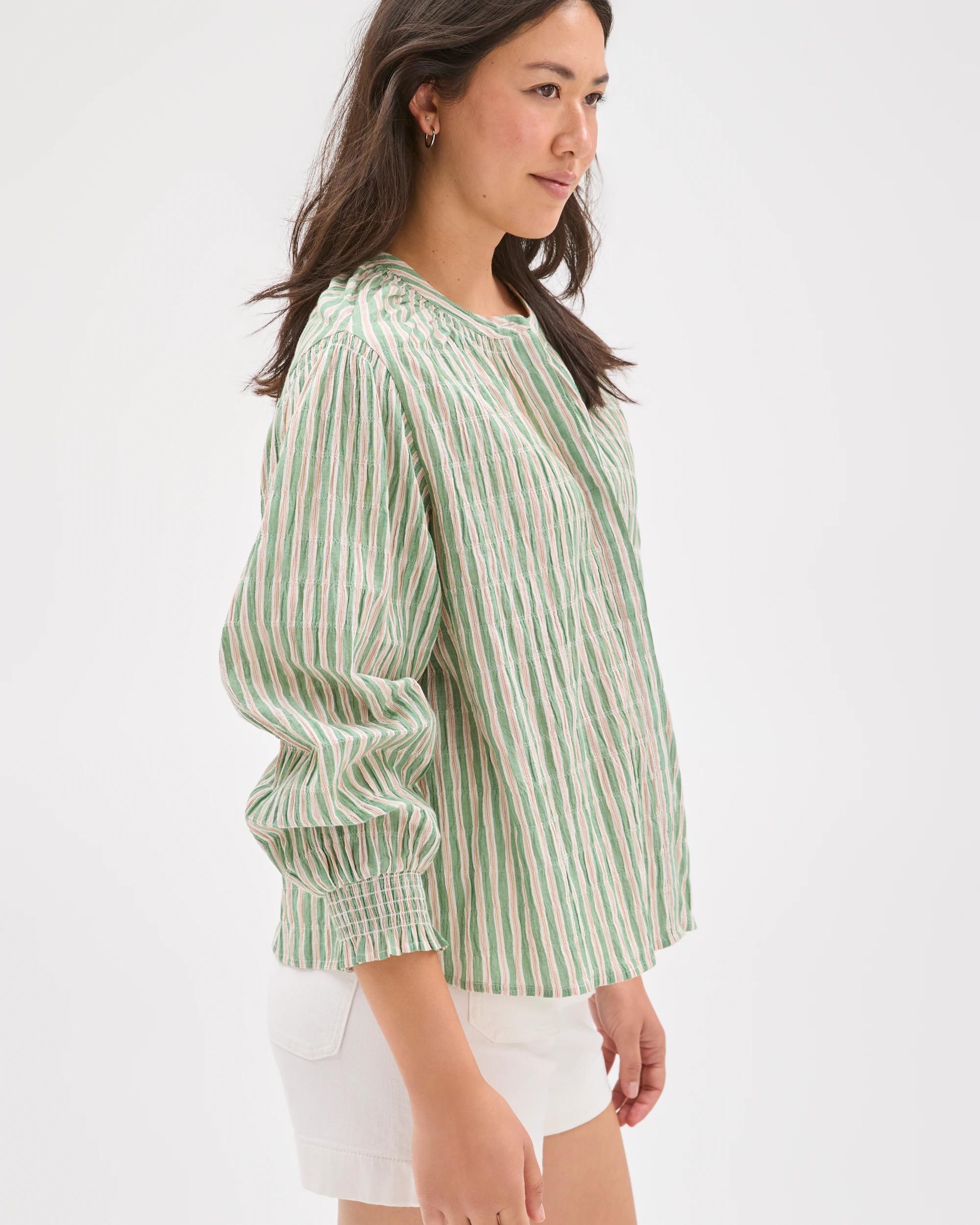 4 Target Woman Long Sleeve Femme Blouse STRIPE, 4 of 7