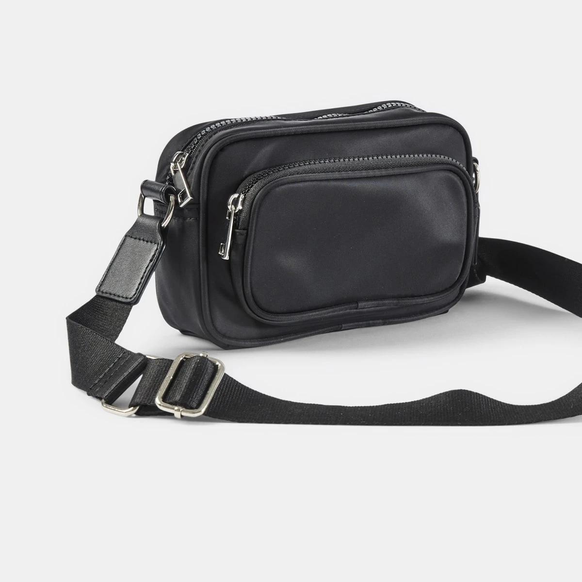 3 Double Pocket Crossbody Bag BLACK, 3 of 5