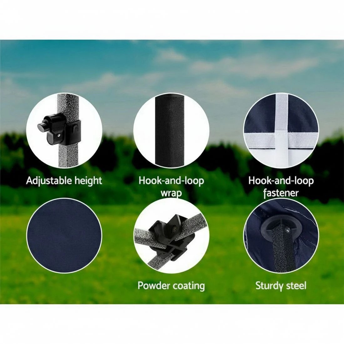 6 Instahut Gazebo 3x6 Pop Up Marquee Folding Tent Wedding Gazebos Camping Outdoor Shade Canopy - Blue, 6 of 8