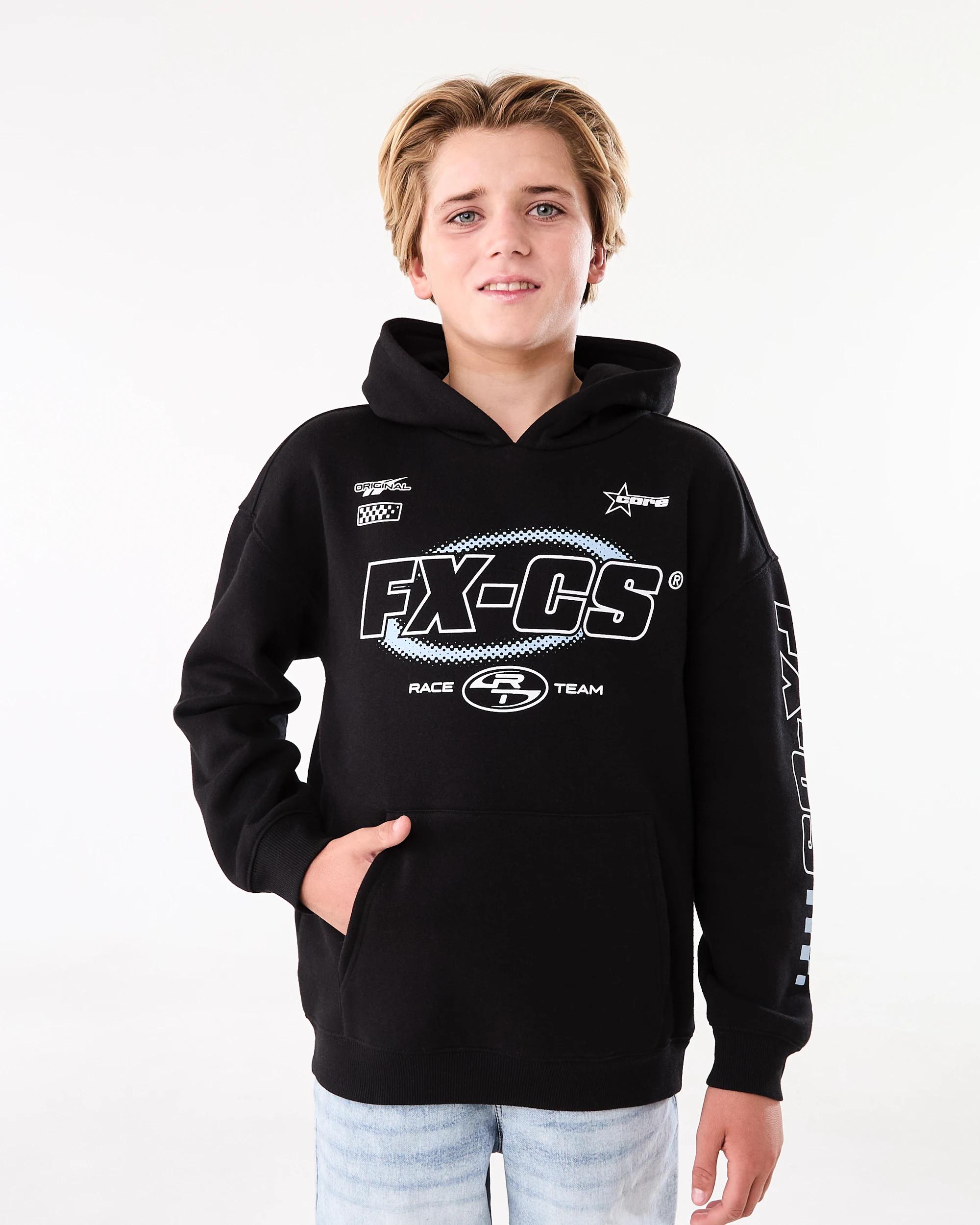 1 Oversized Print Hoodie Blk Slogan, 1 of 8