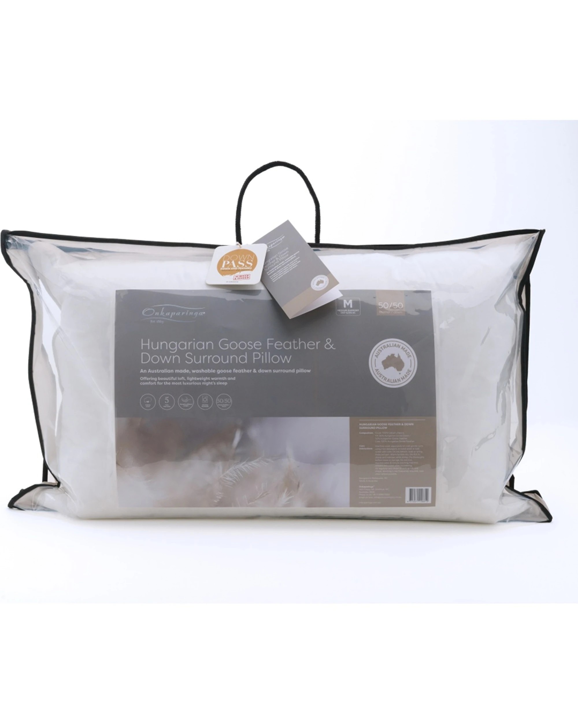 2 Onkaparinga 50-50 Hungarian Goose Down Feather Surround Pillow Standard - White, 2 of 9