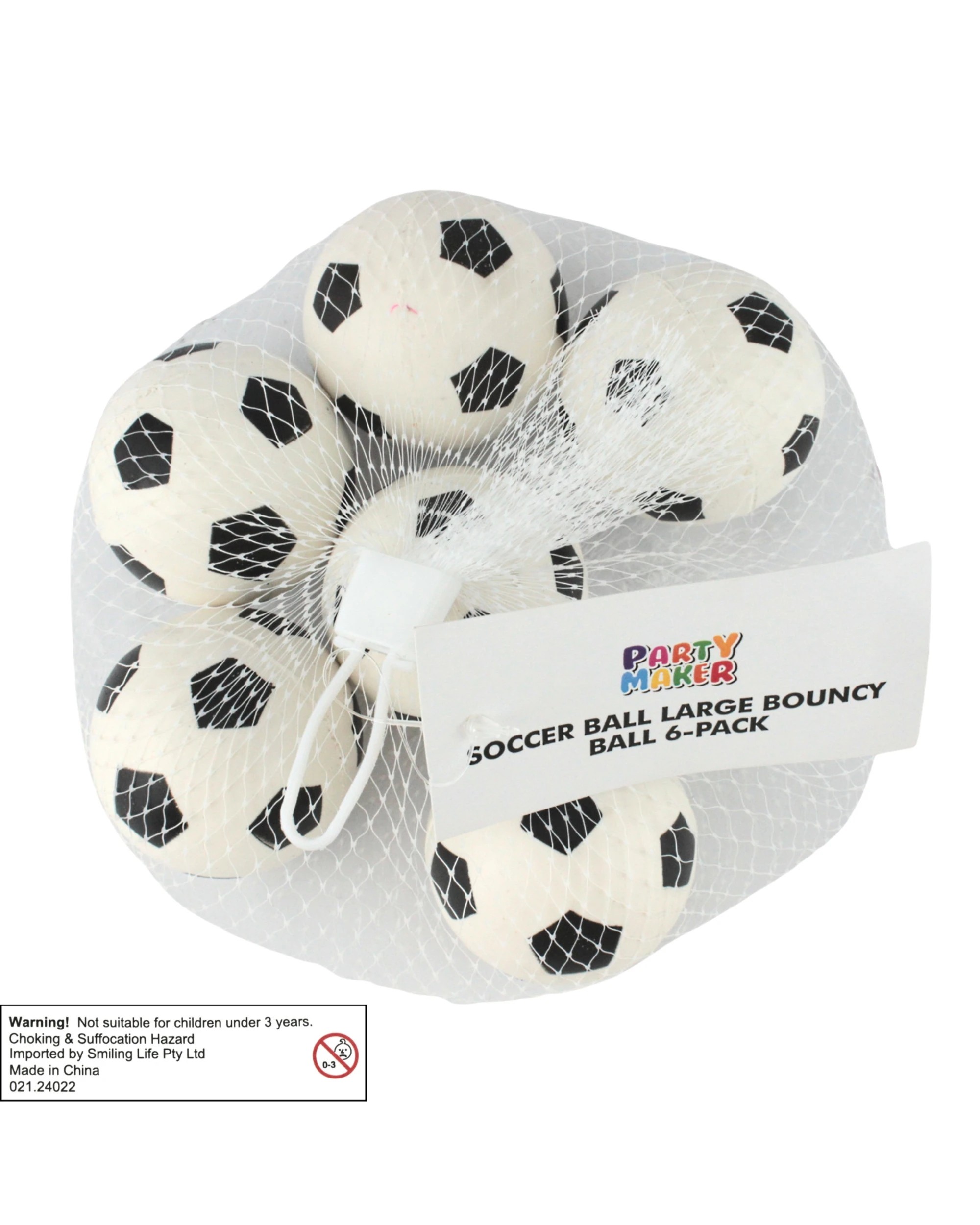 3 Partyrama Soccer High Bounce Balls 4.5cm Pack of 6, 3 of 3