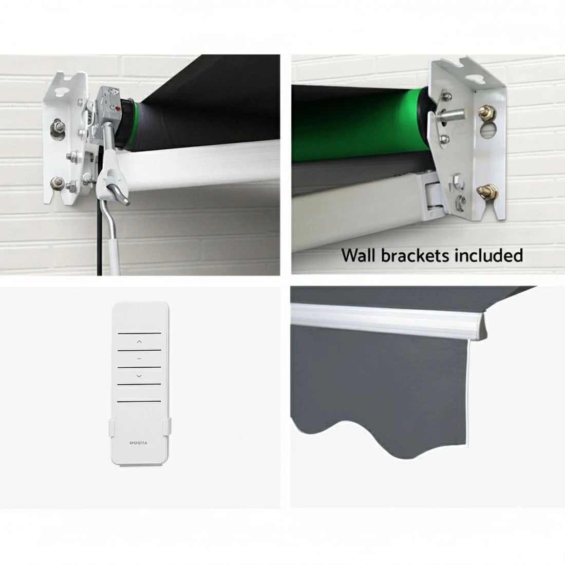 6 Instahut Retractable Folding Arm Awning Motorised Sunshade 3Mx2.5M - Grey, 6 of 6