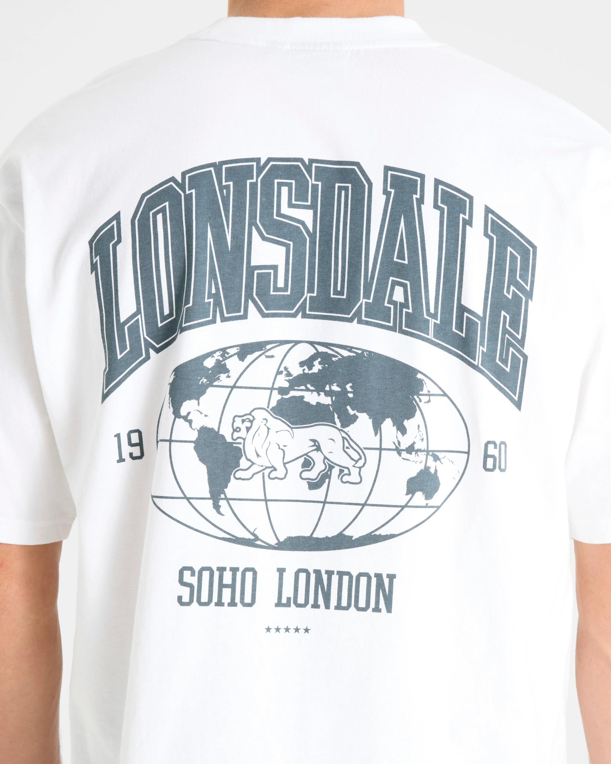 4 Lonsdale London Varsity Short Sleeve T-Shirt WHITE, 4 of 5