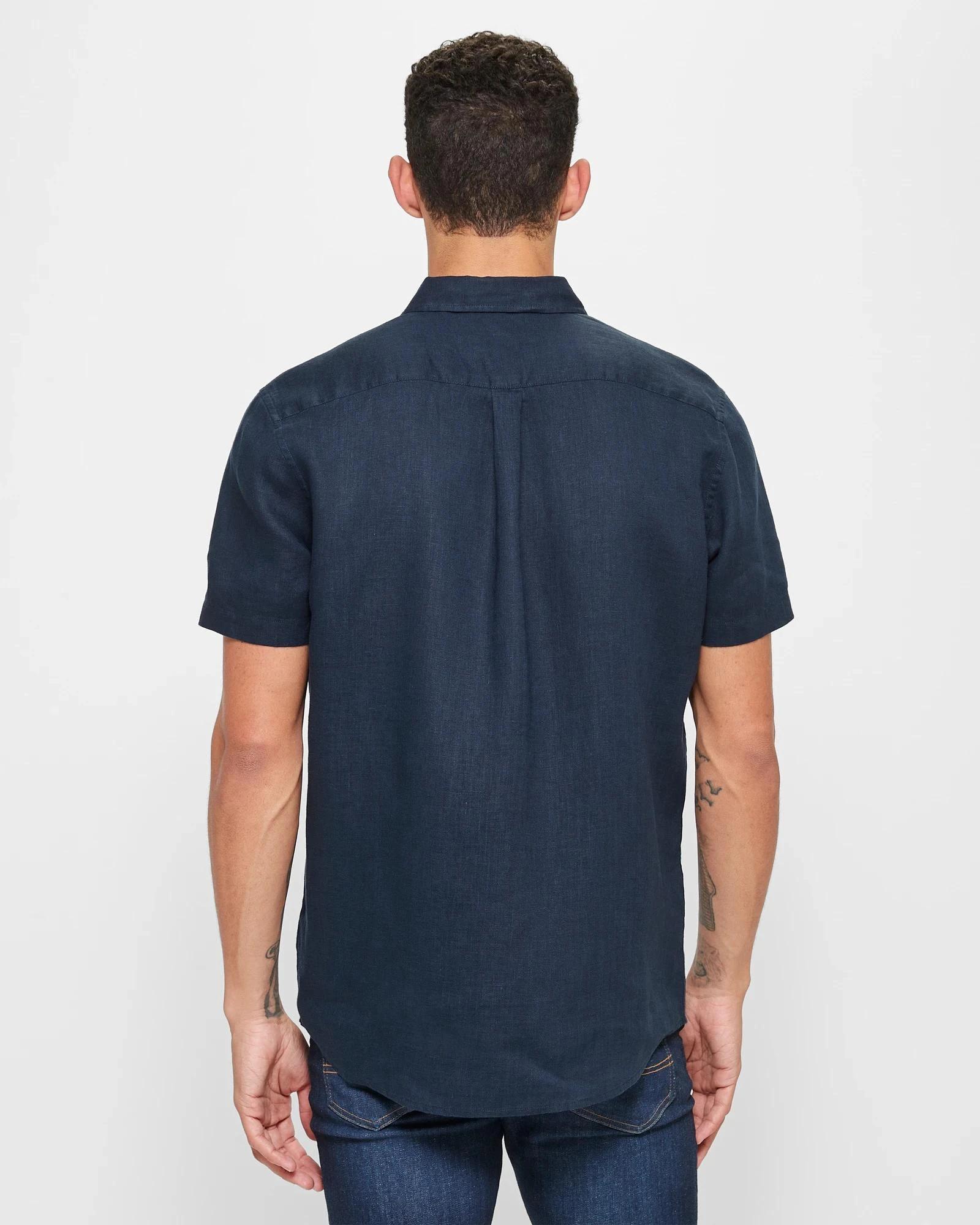 4 Target European Linen Shirt NAVY BLUE, 4 of 5