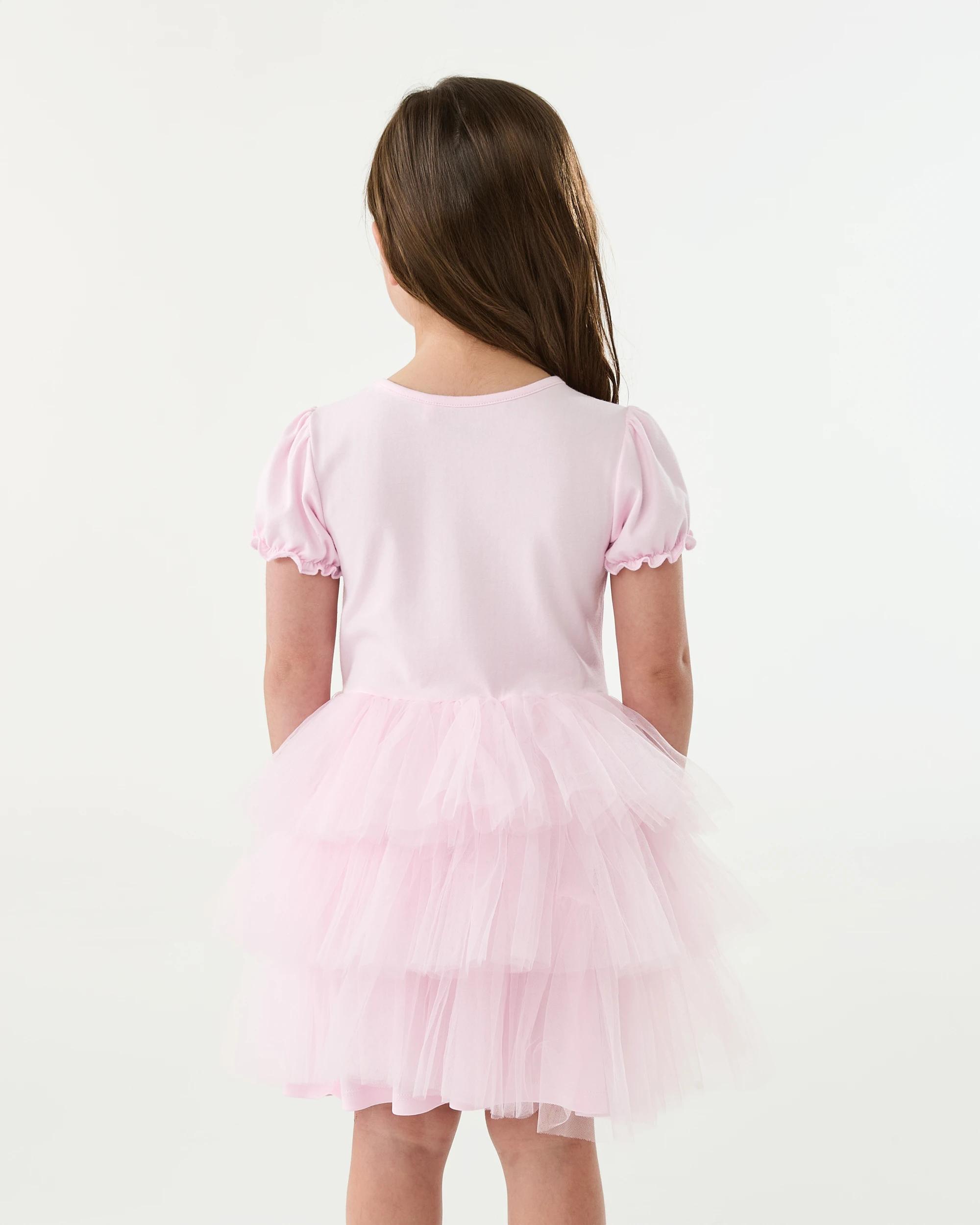 2 Short Sleeve Tiered Tutu Dress Pnk Uncrn, 2 of 7