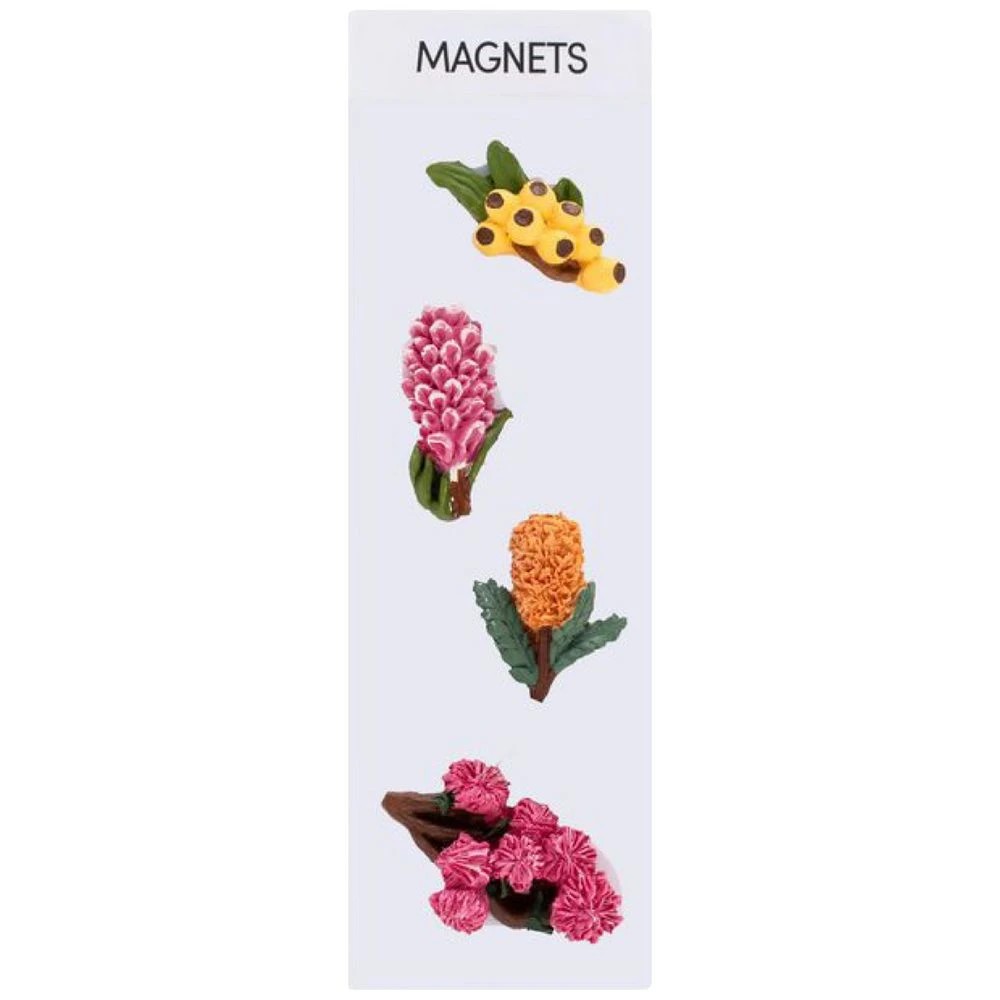 1 Three By Three Flora Magnets Resin 4 Pack, 1 of 2