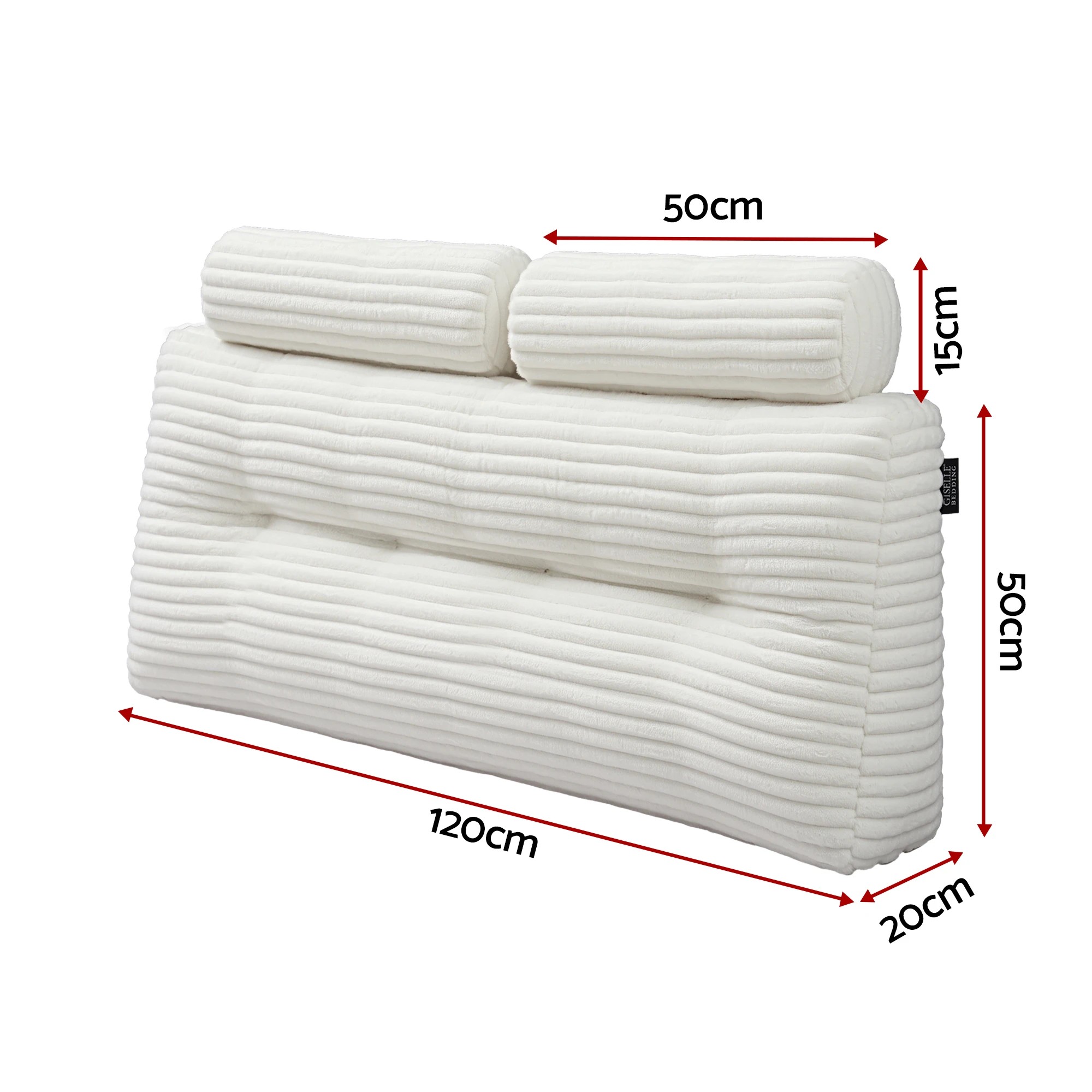 2 Giselle Bedding Sofa Reading Wedge Pillow Headboard Shredded Foam Support - Double Bed - White, 2 of 9