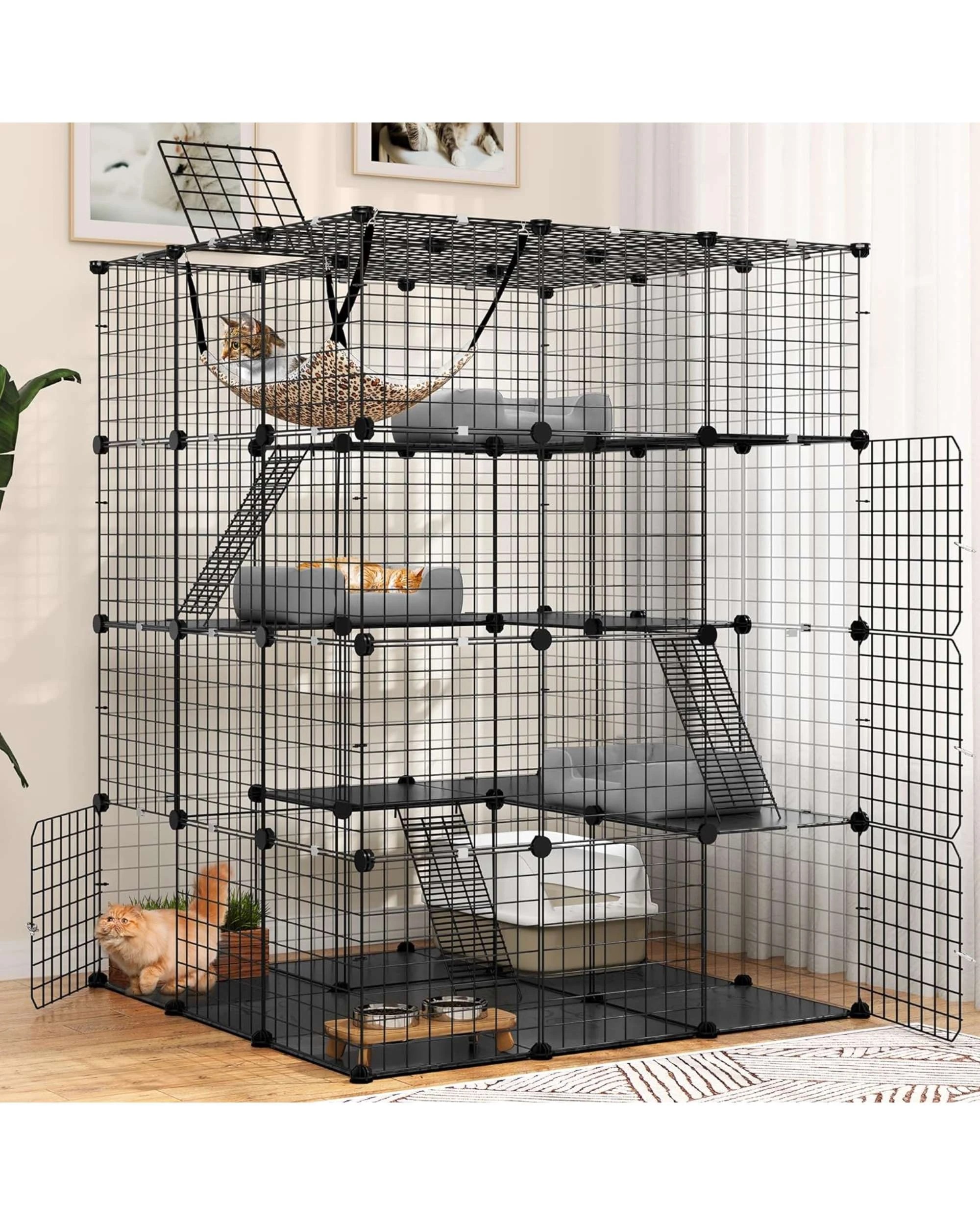 4 Advwin 4 Tier DIY Cat Cage Pet Crate Cat Villa Cat Enclosure, 4 of 8