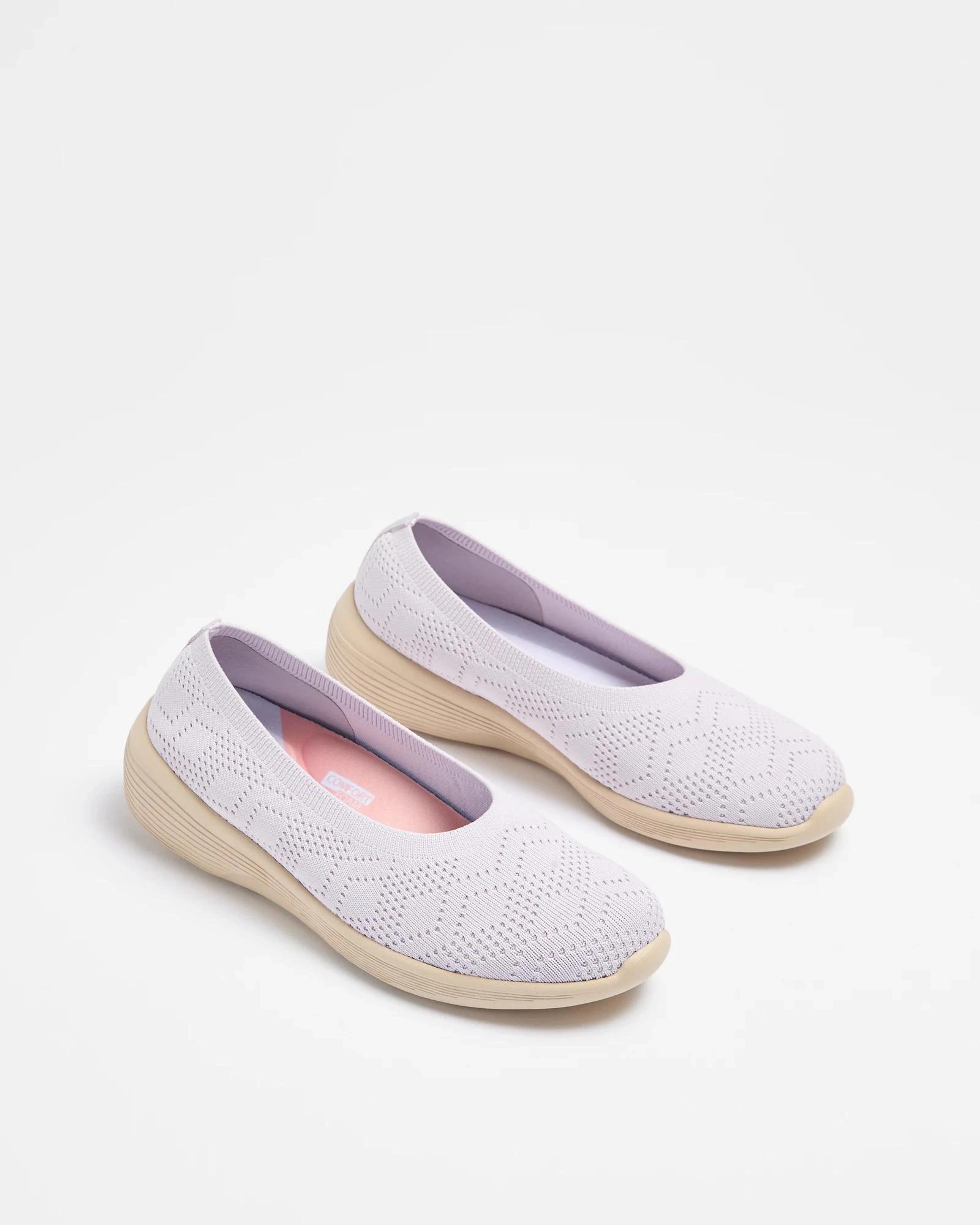 3 Target Woman Womens Low Upper Comfort Arch Support Slip On Flat LILAC, 3 of 3