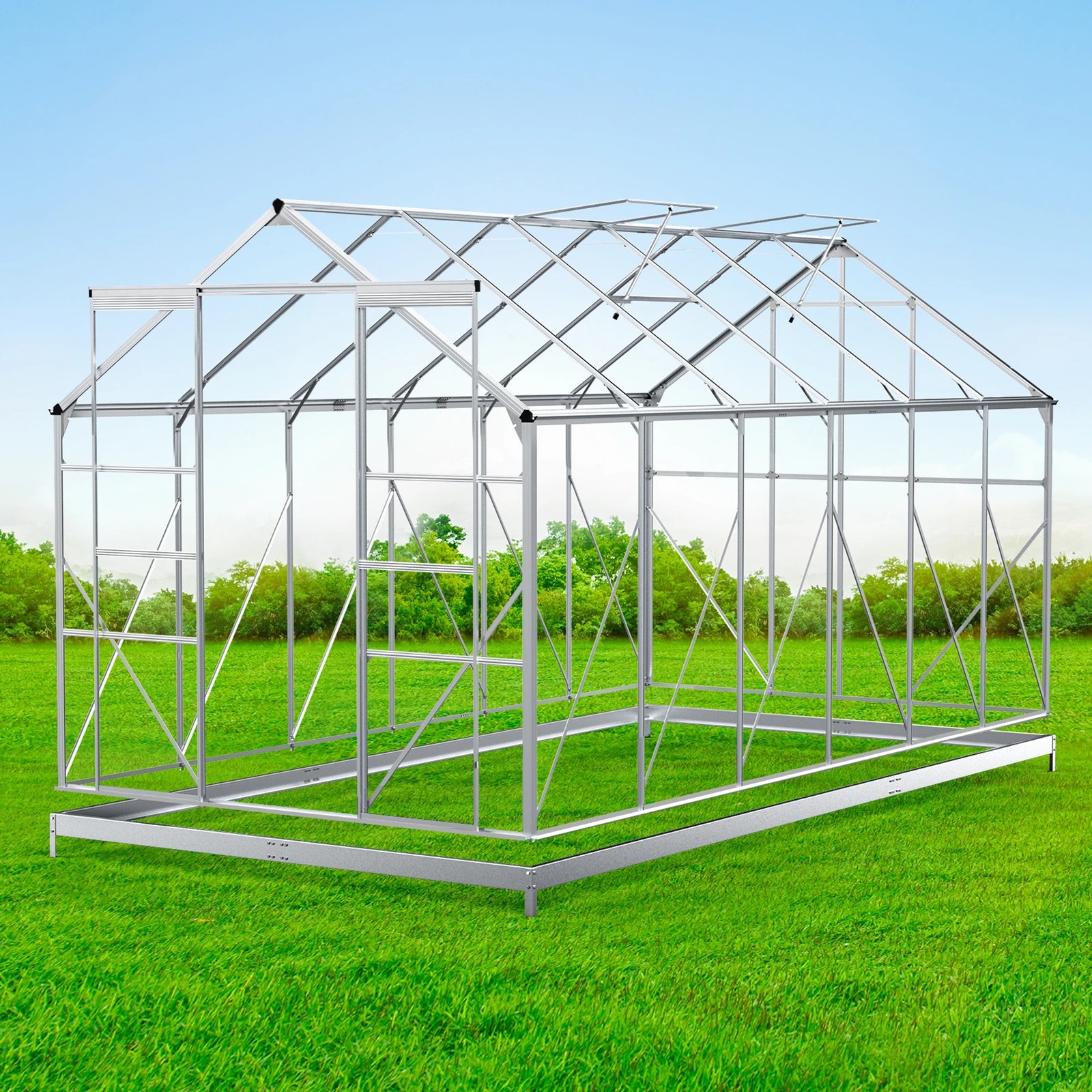 4 Alfordson Greenhouse Aluminium 2.4x3.8x2.1M - White, 4 of 7