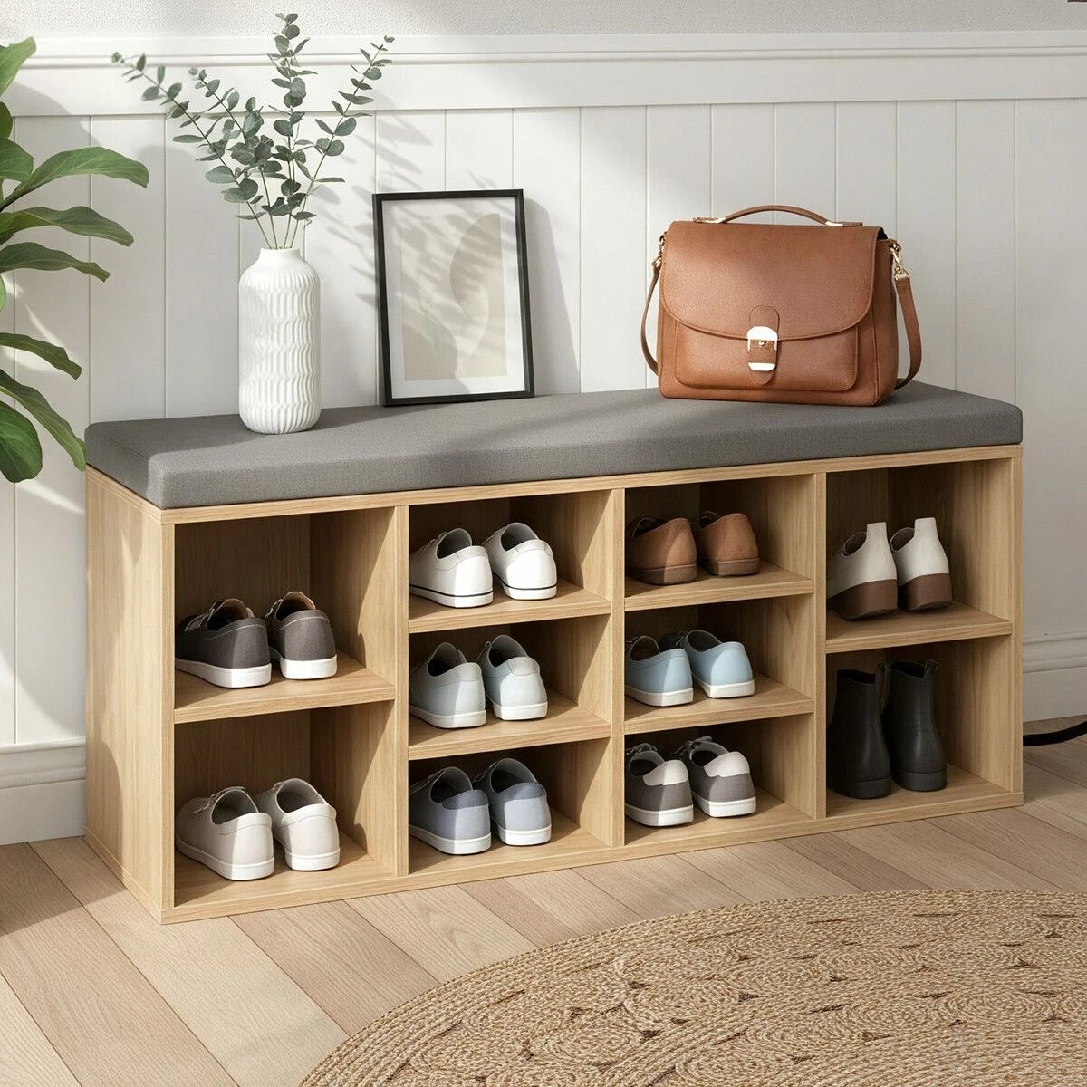3 Ausway Wooden Shoe Rack Storage Bench, 3 of 5