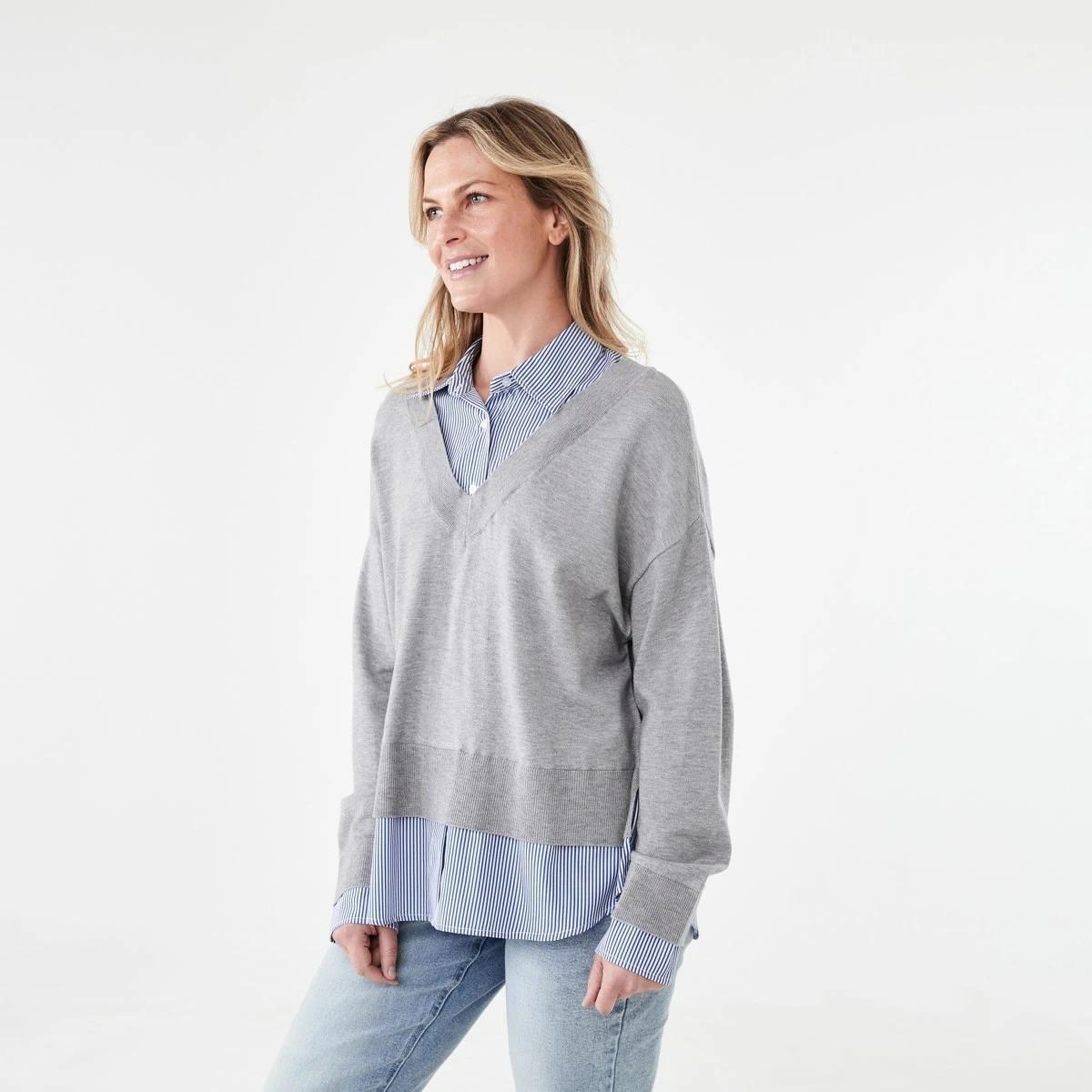 2 Twofer Jumper Grey Marle, 2 of 7
