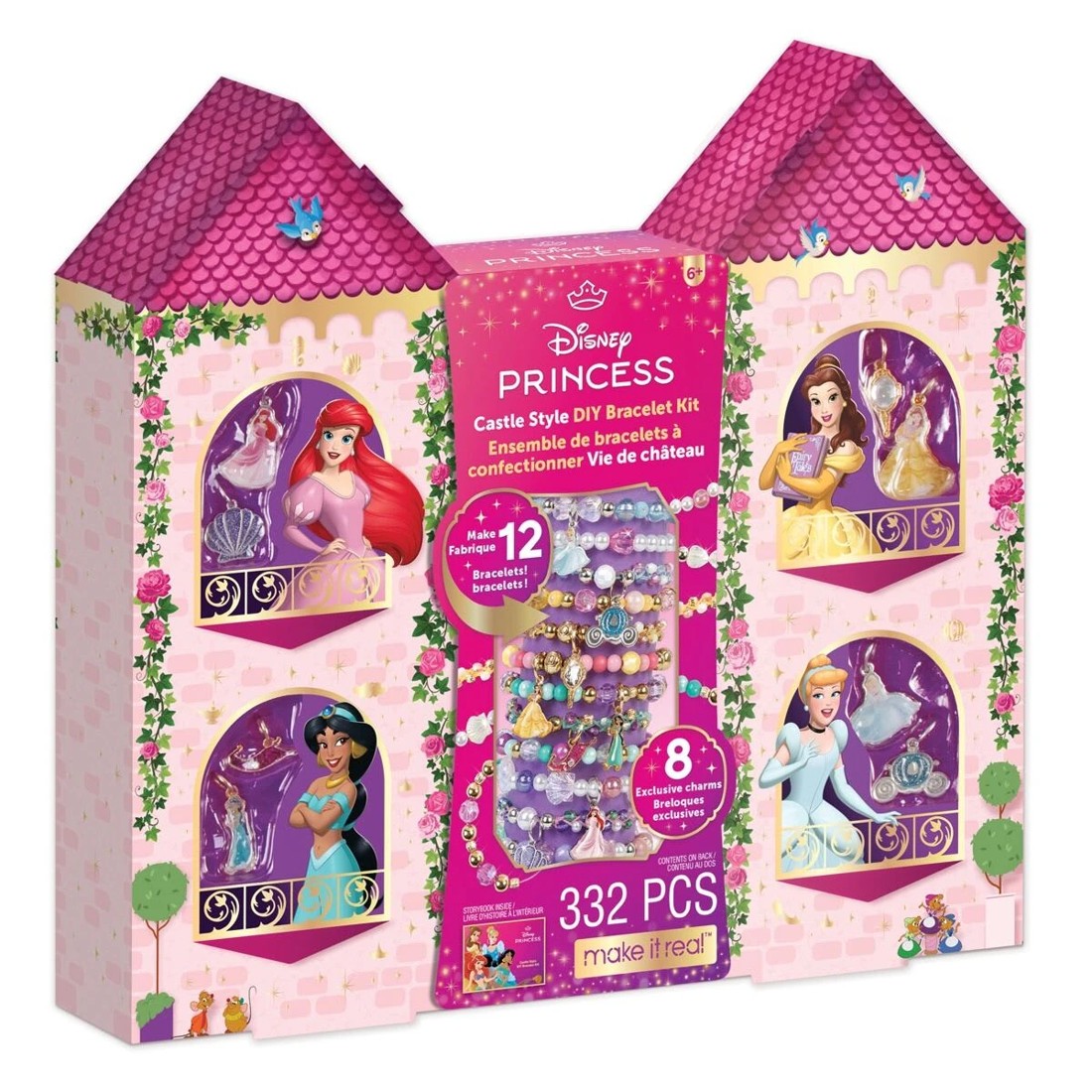 1 332 Piece Make It Real Disney Princess Castle Style DIY Bracelet Kit, 1 of 6