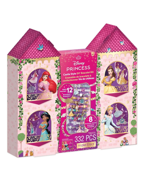 332 Piece Make It Real Disney Princess Castle Style DIY Bracelet Kit