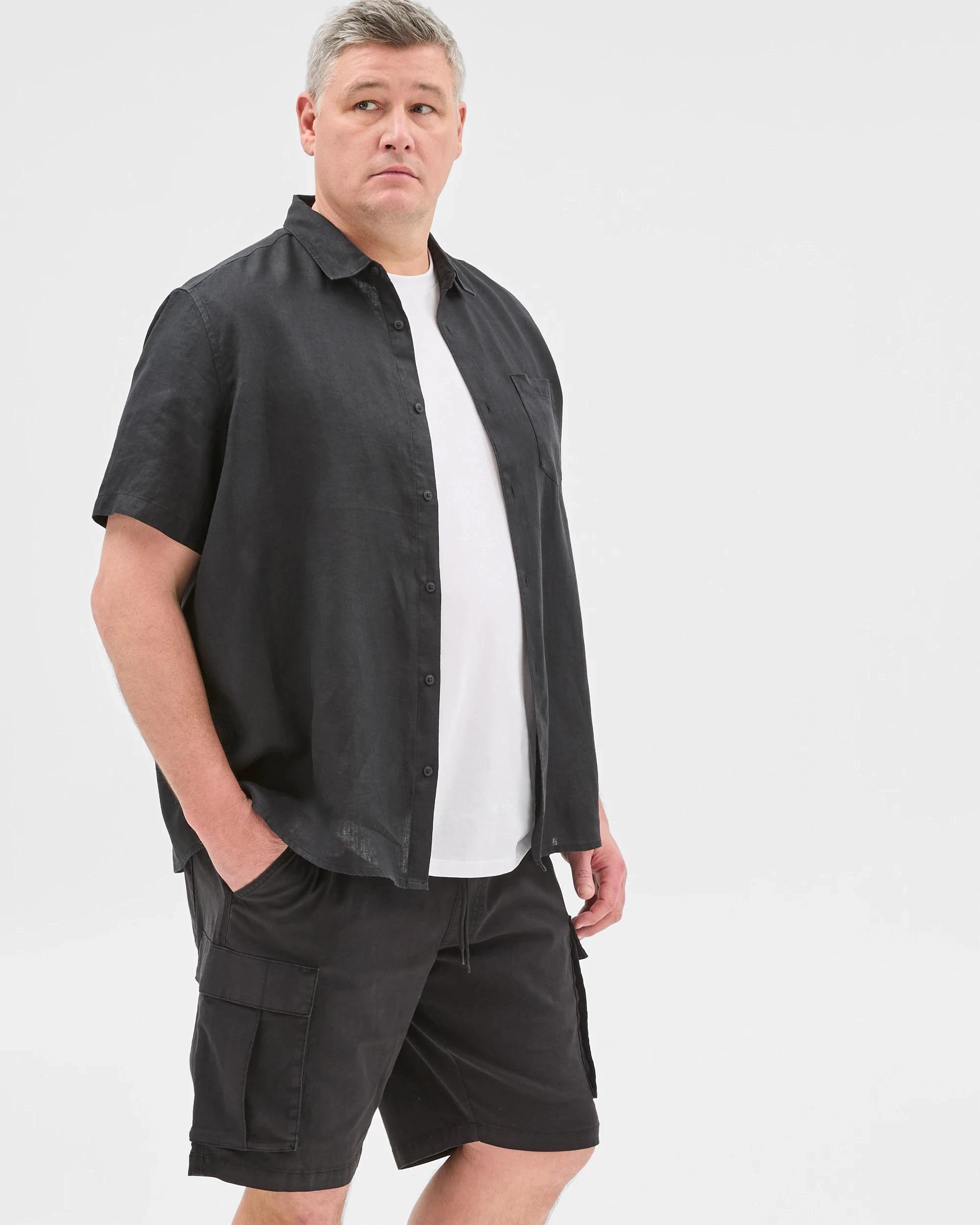 2 Target Man Plus Plus Size Australian Cotton Rich Cargo Shorts BLACK, 2 of 5