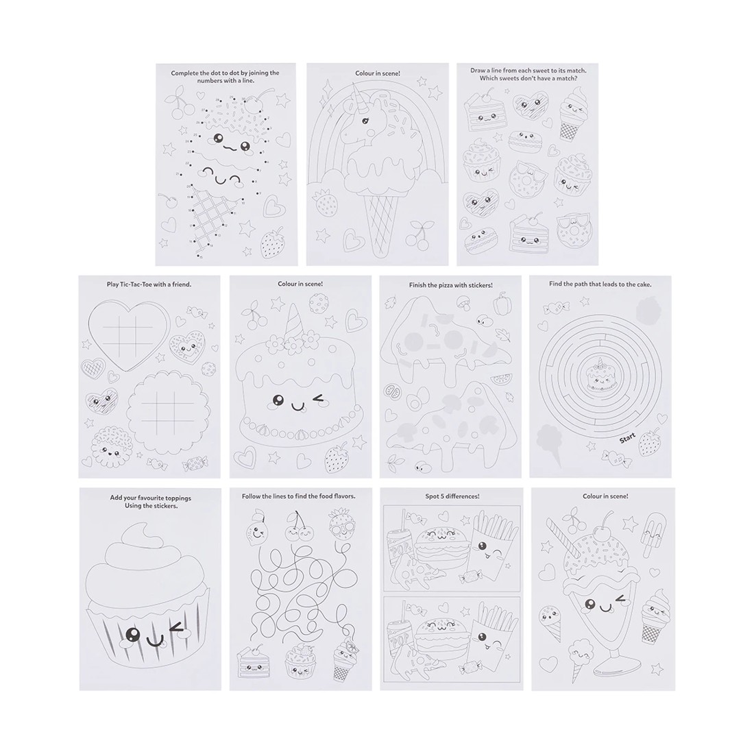 5 Travel Activity Kit - Cute Kawaii Food, 5 of 9