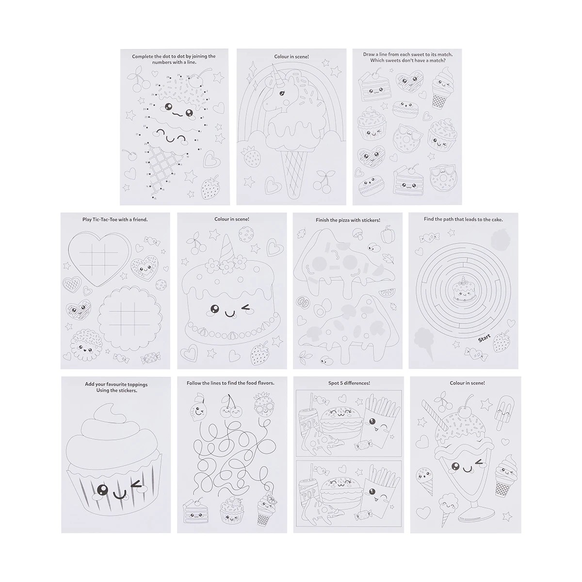 5 Travel Activity Kit - Cute Kawaii Food, 5 of 9