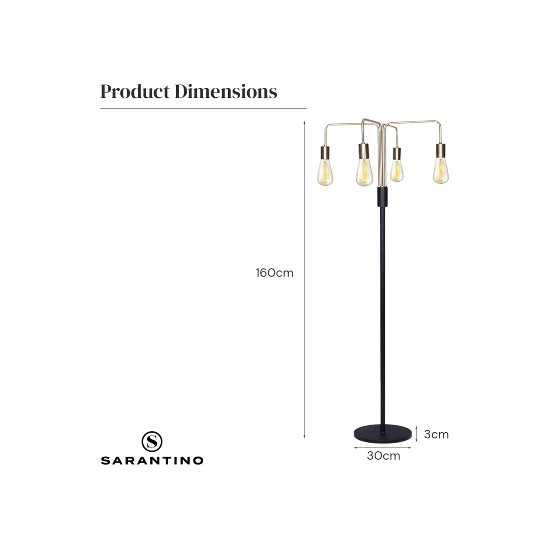 8 Sarantino 4-Light Industrial Floor Lamp, 8 of 10