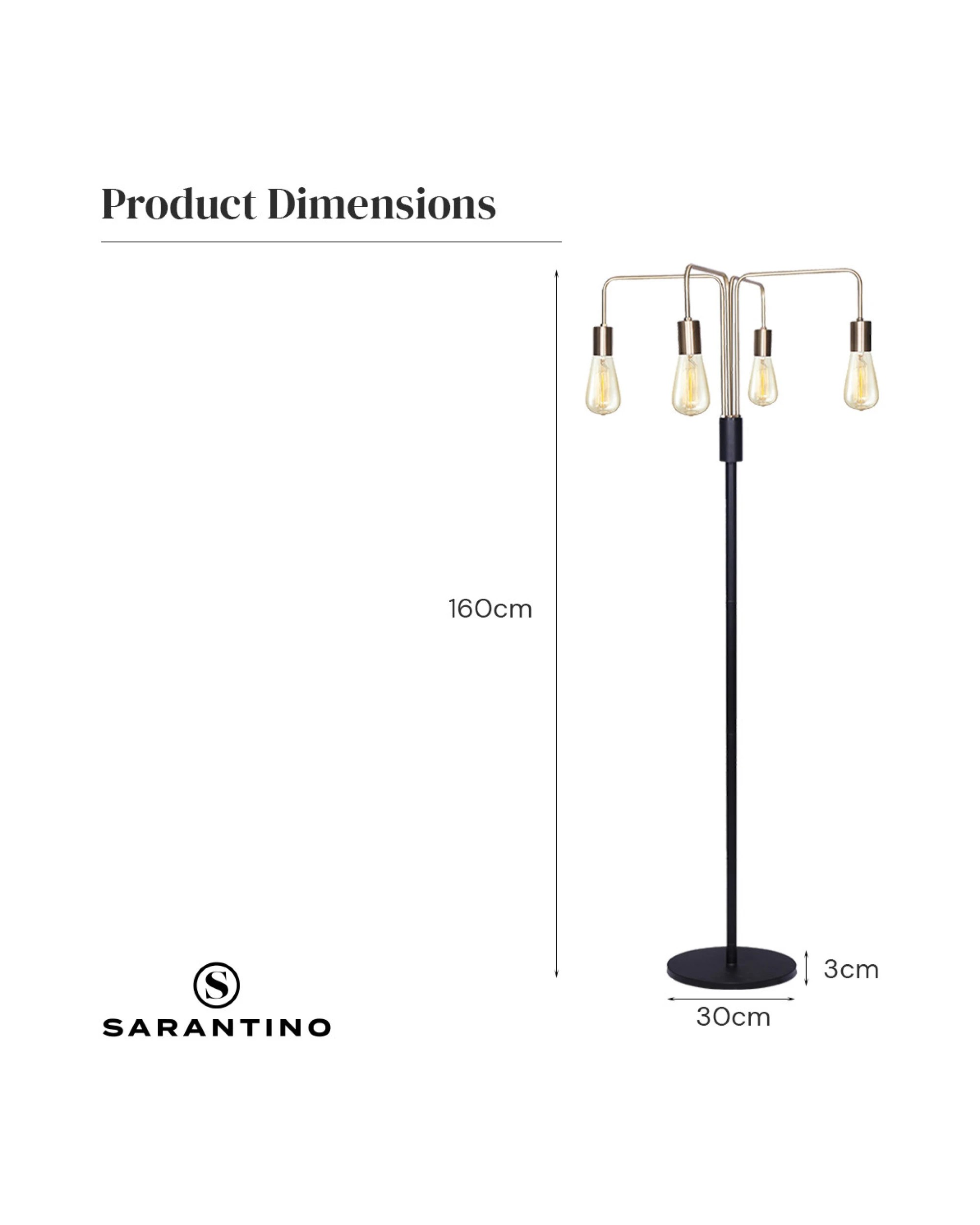 8 Sarantino 4-Light Industrial Floor Lamp, 8 of 10