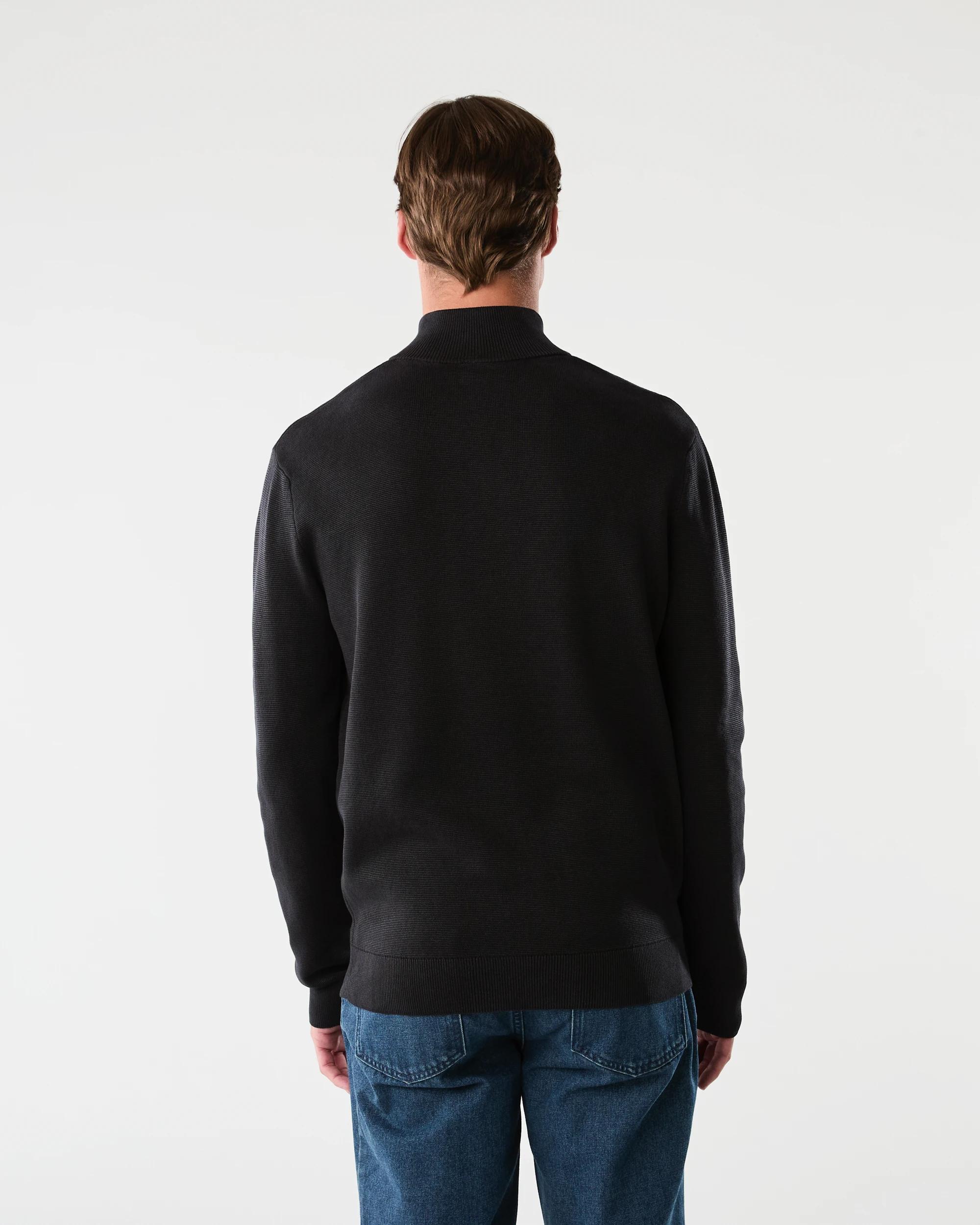 3 1/4 Zip Knit Jumper Black, 3 of 6