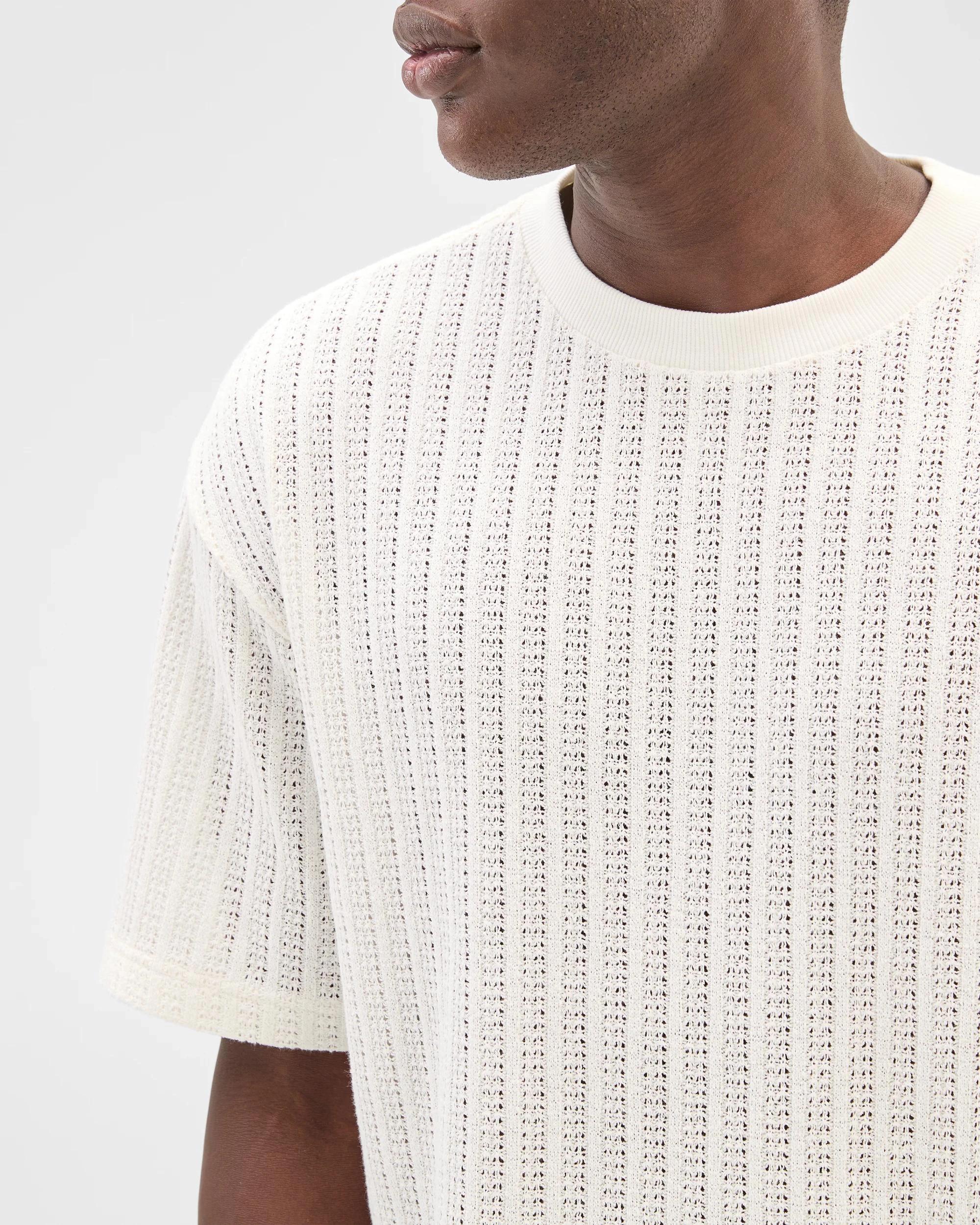 6 Commons Australian Cotton Blend Heavyweight Knit T-Shirt CLOUD WHITE, 6 of 6