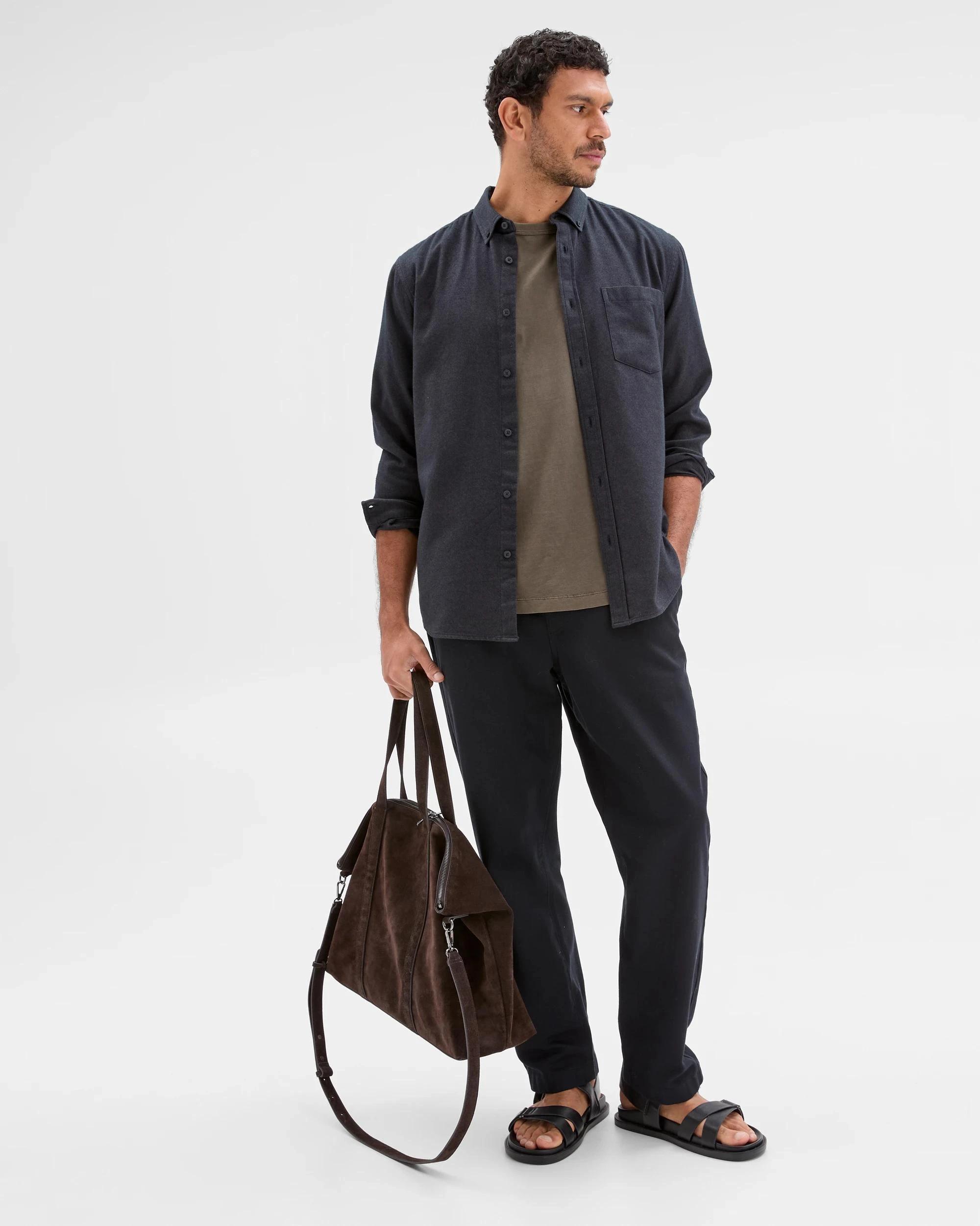 2 Target Australian Cotton Long Sleeve Oxford Shirt BLACK, 2 of 8