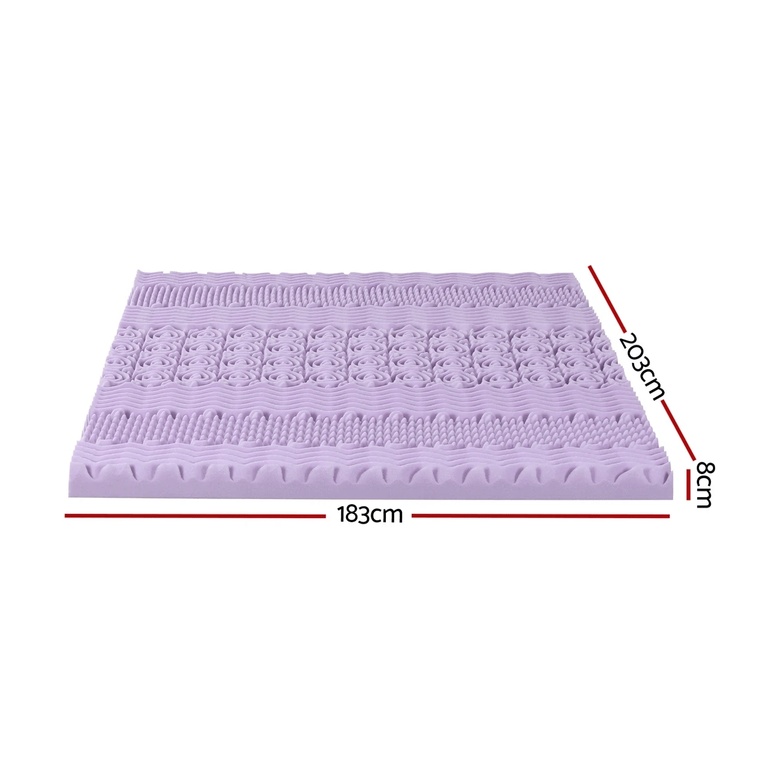 2 Giselle 8cm Memory Foam Mattress Topper Lavender Infused Bamboo Cover 7-Zone King - Purple, 2 of 2